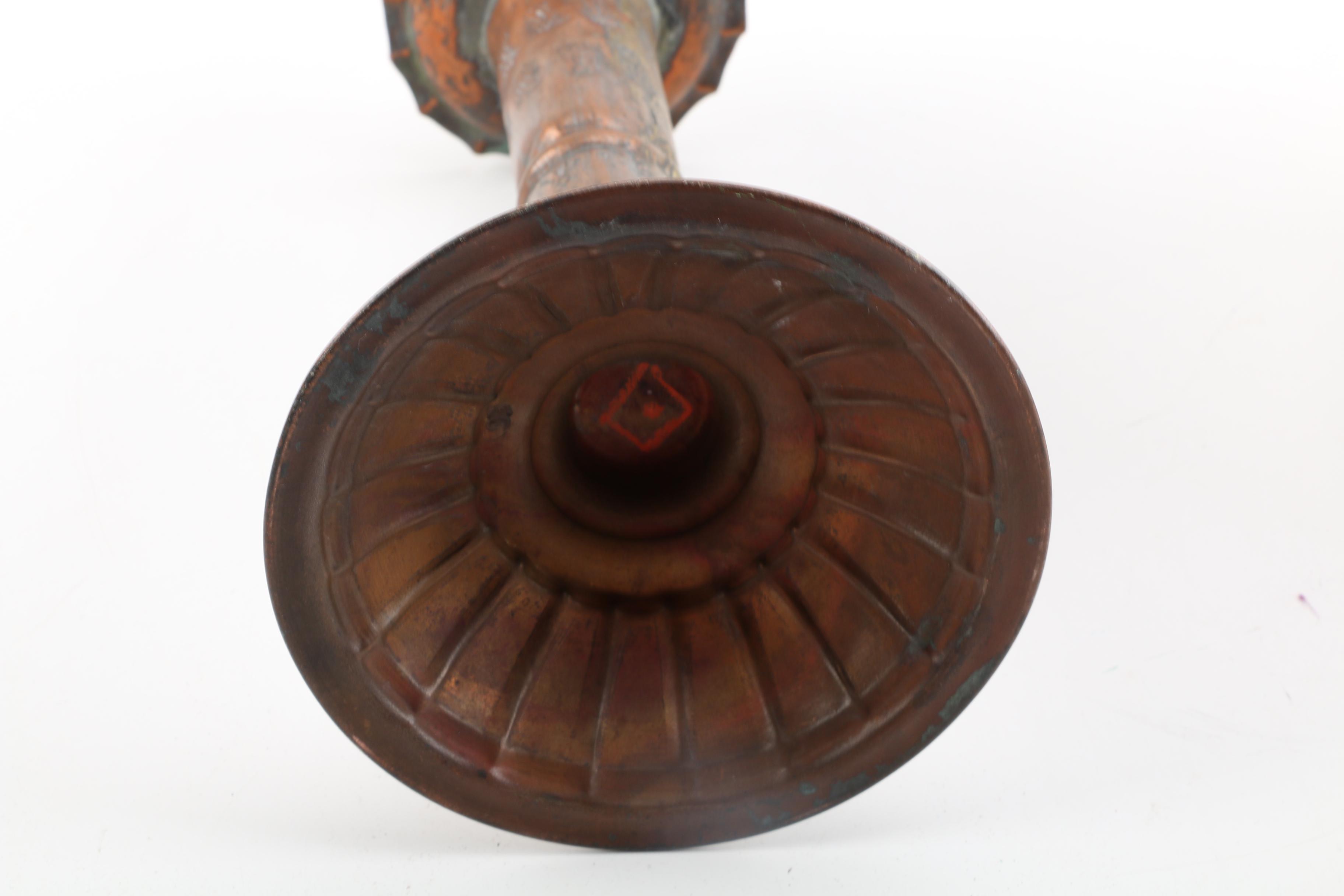 Grouping of Copper Plates, Bowls and Candleholder