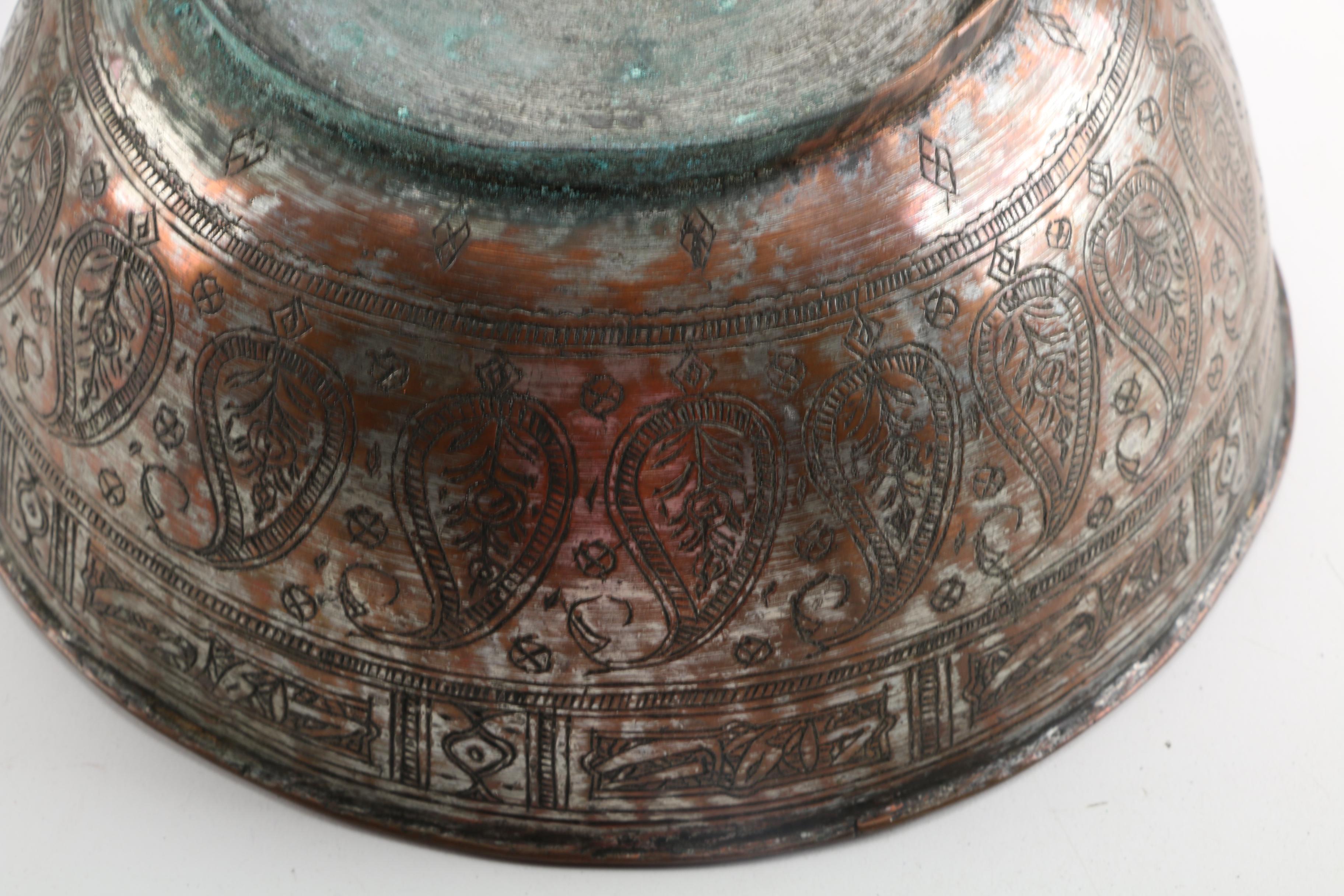 Grouping of Copper Plates, Bowls and Candleholder