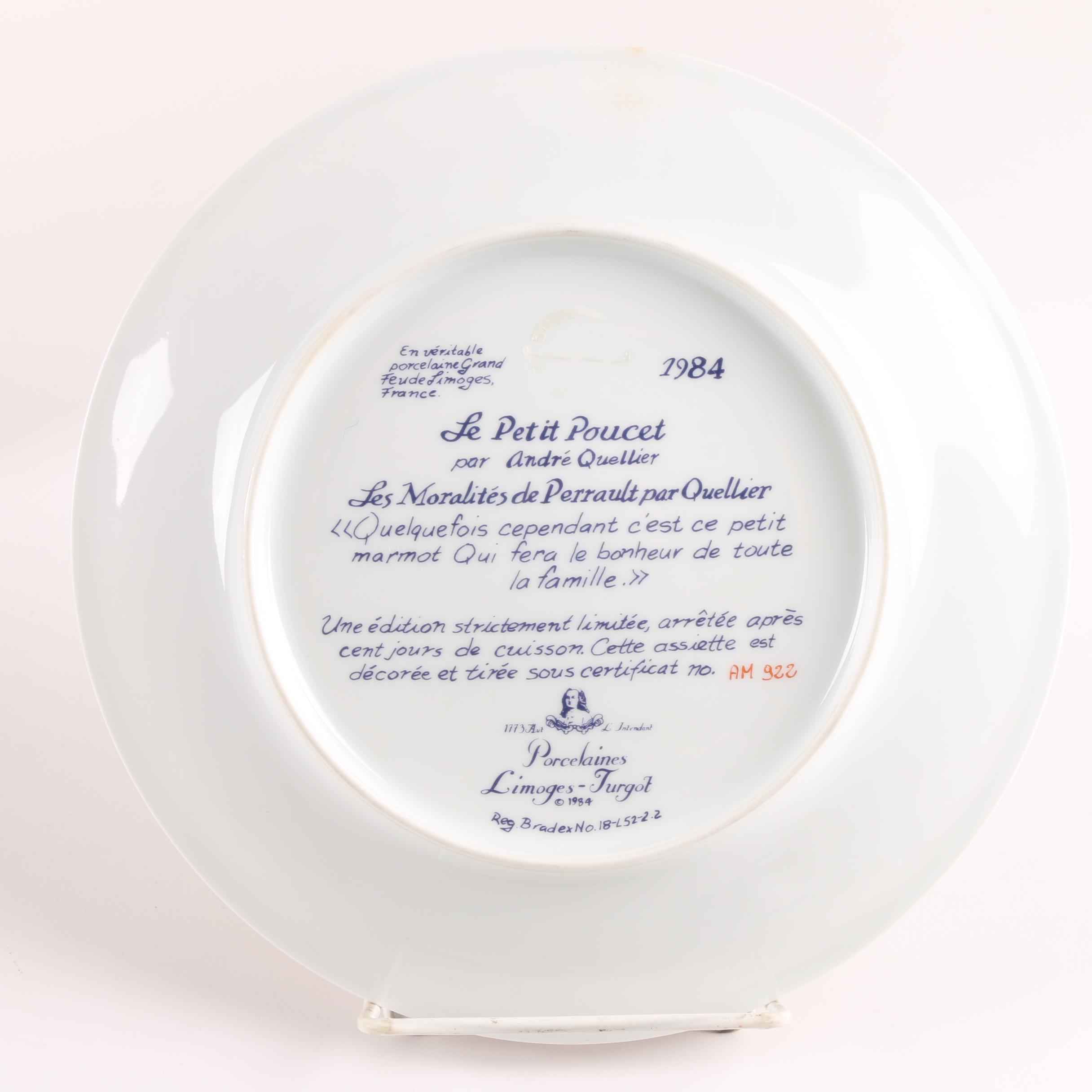 Vintage "Le Petit Poucet", "Nine O'Clock Ceremony" and Souvenir Plates
