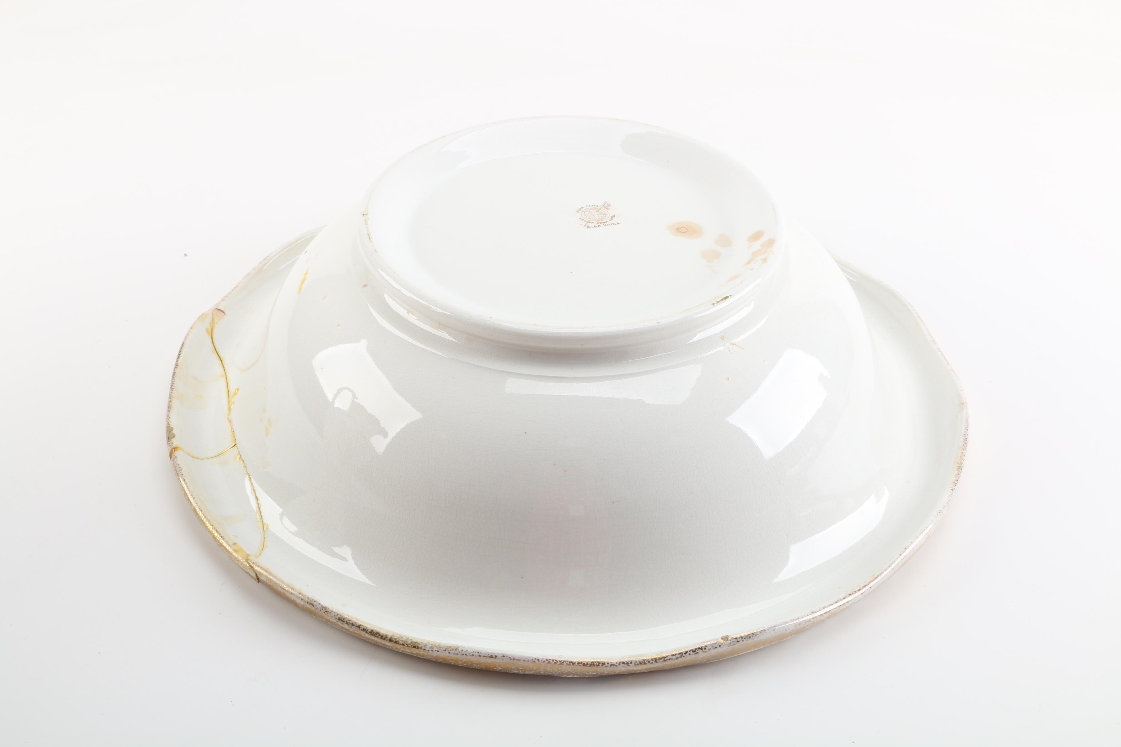 Vintage Edwin Bennett Semi-Porcelain Pitcher and Basin