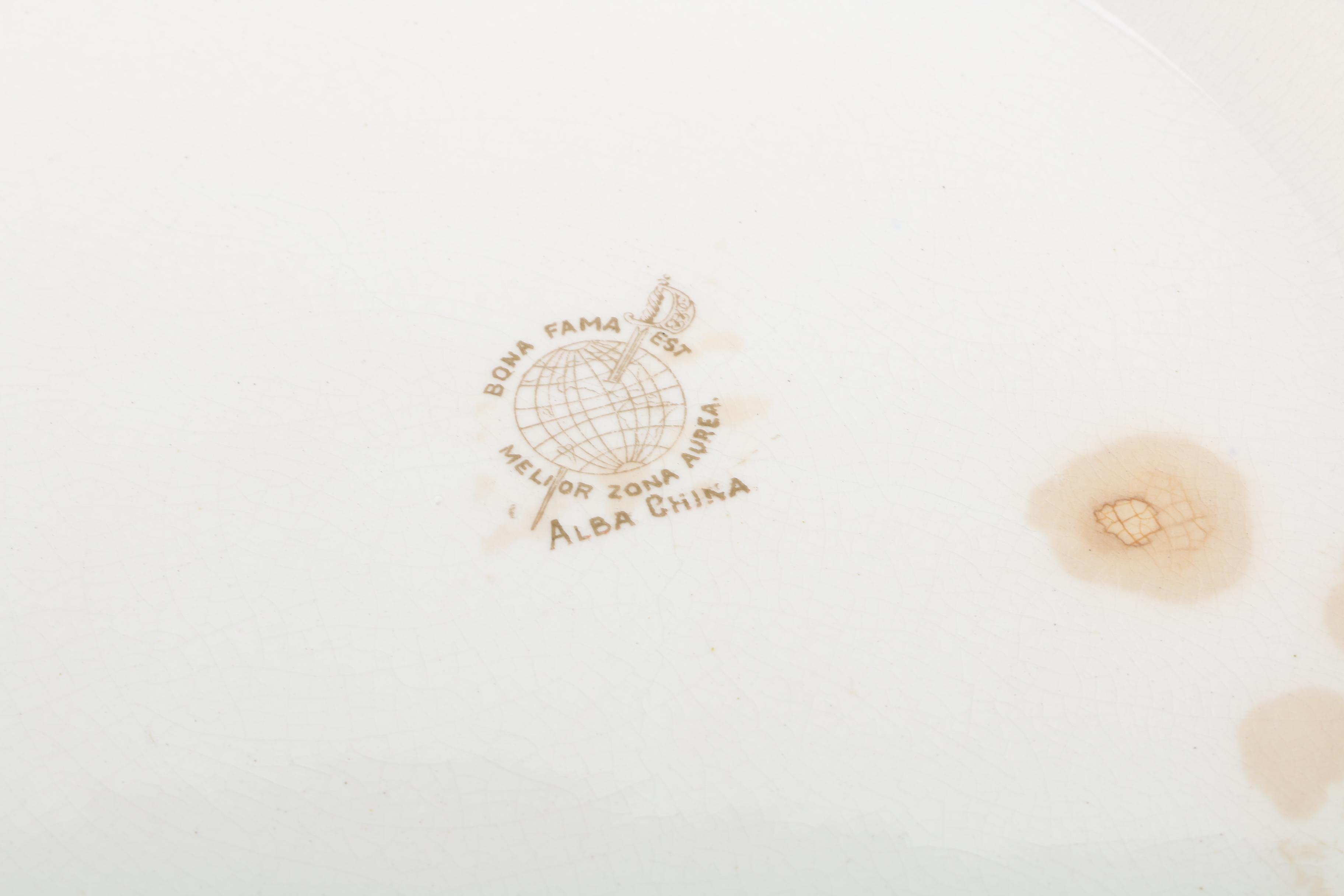 Vintage Edwin Bennett Semi-Porcelain Pitcher and Basin