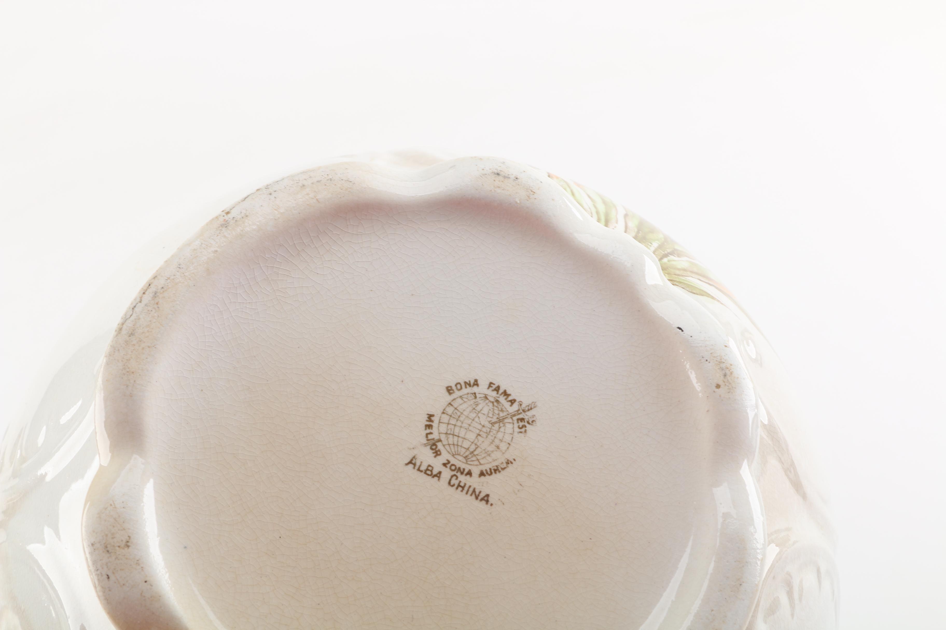 Vintage Edwin Bennett Semi-Porcelain Pitcher and Basin