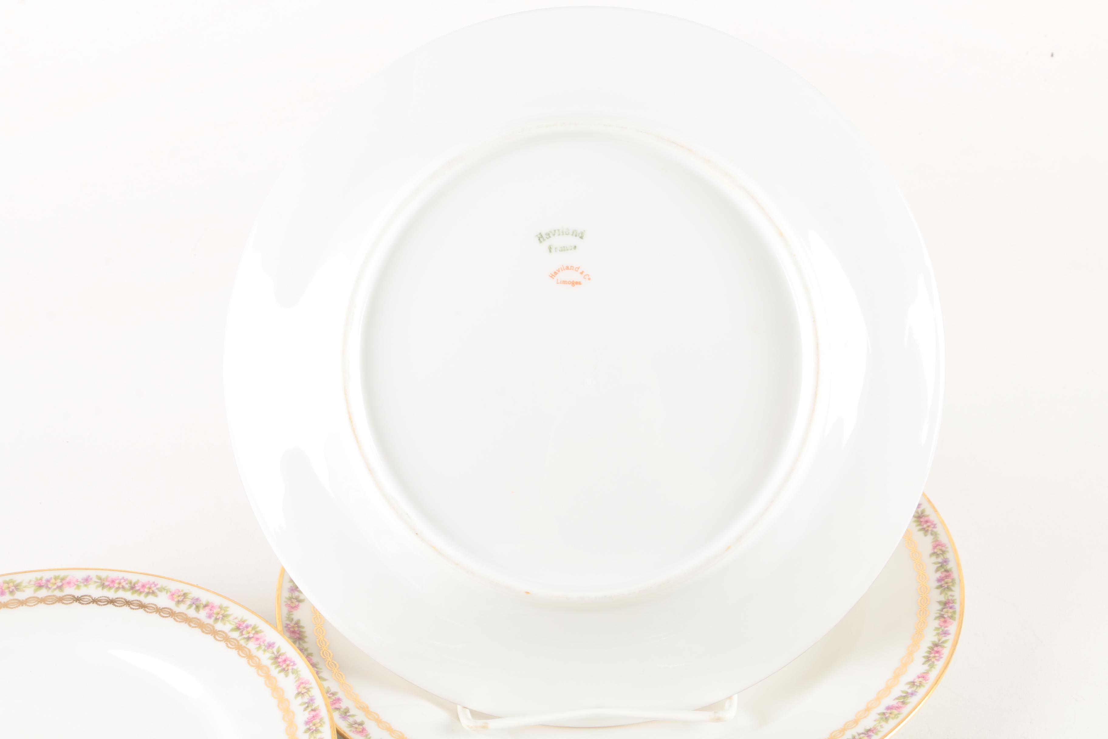 Vintage Haviland & Co. Limoges Purple Floral Tableware