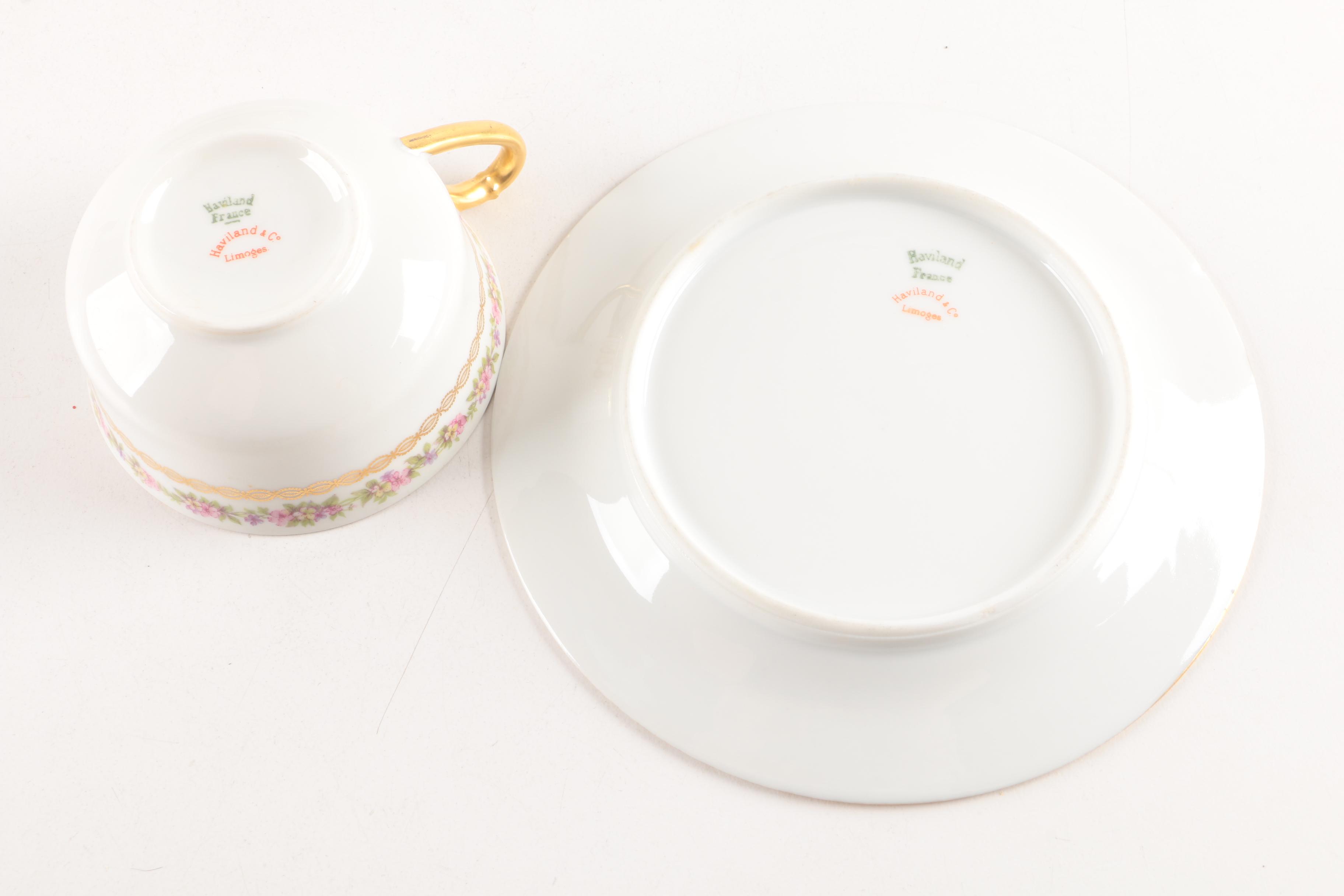 Vintage Haviland & Co. Limoges Purple Floral Tableware