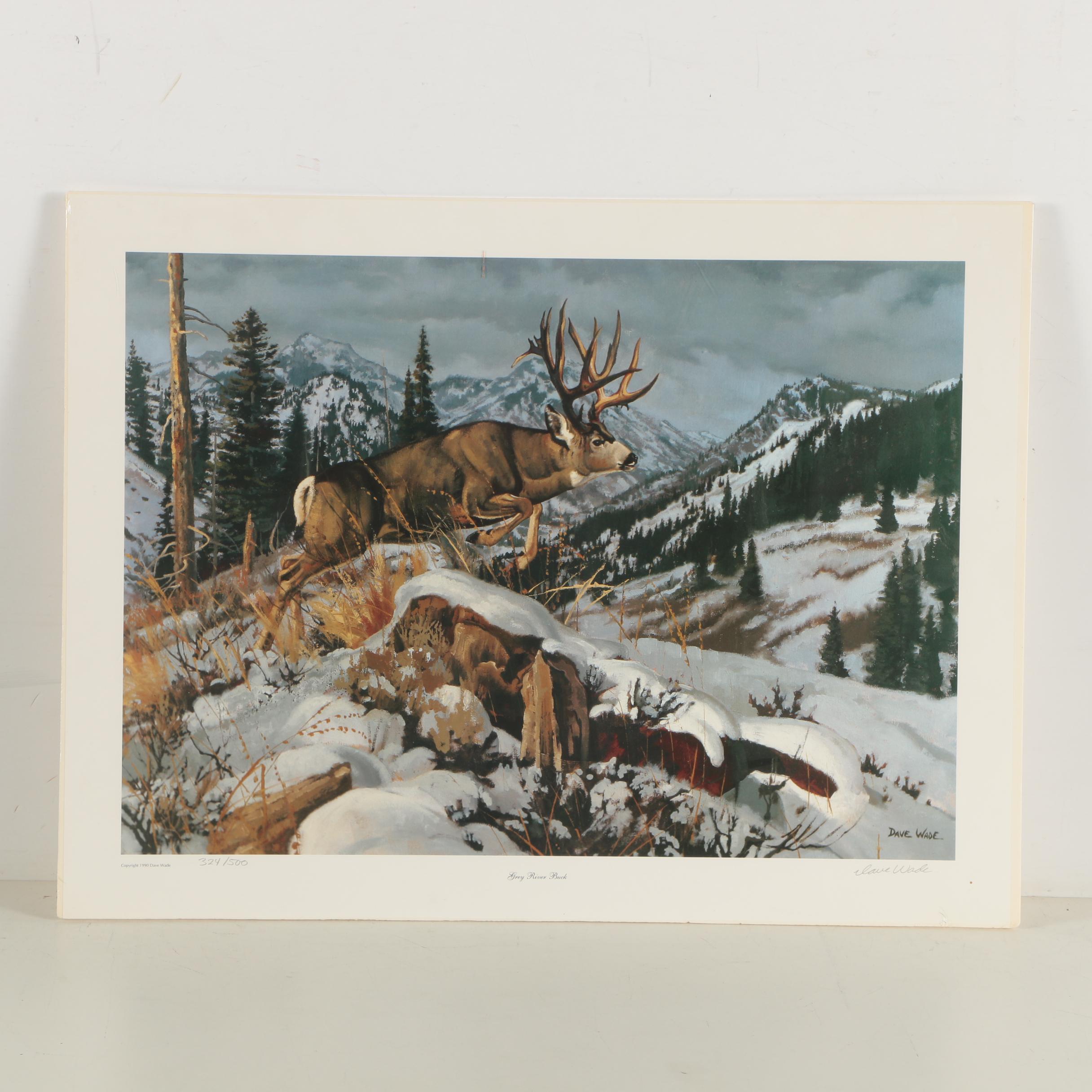 Dave Wade Limited Edition Offset Lithographic Print "Grey River Buck"