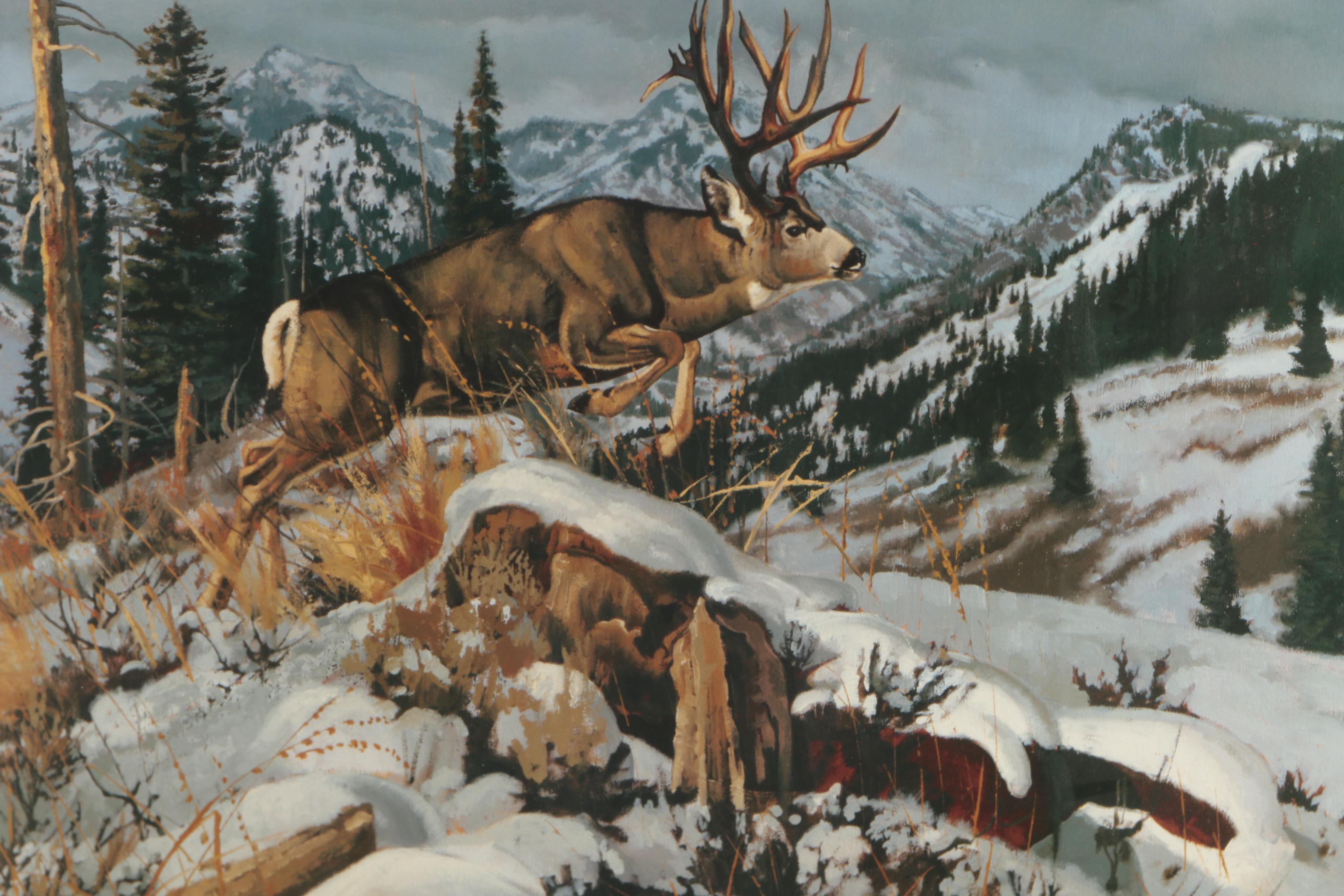 Dave Wade Limited Edition Offset Lithographic Print "Grey River Buck"