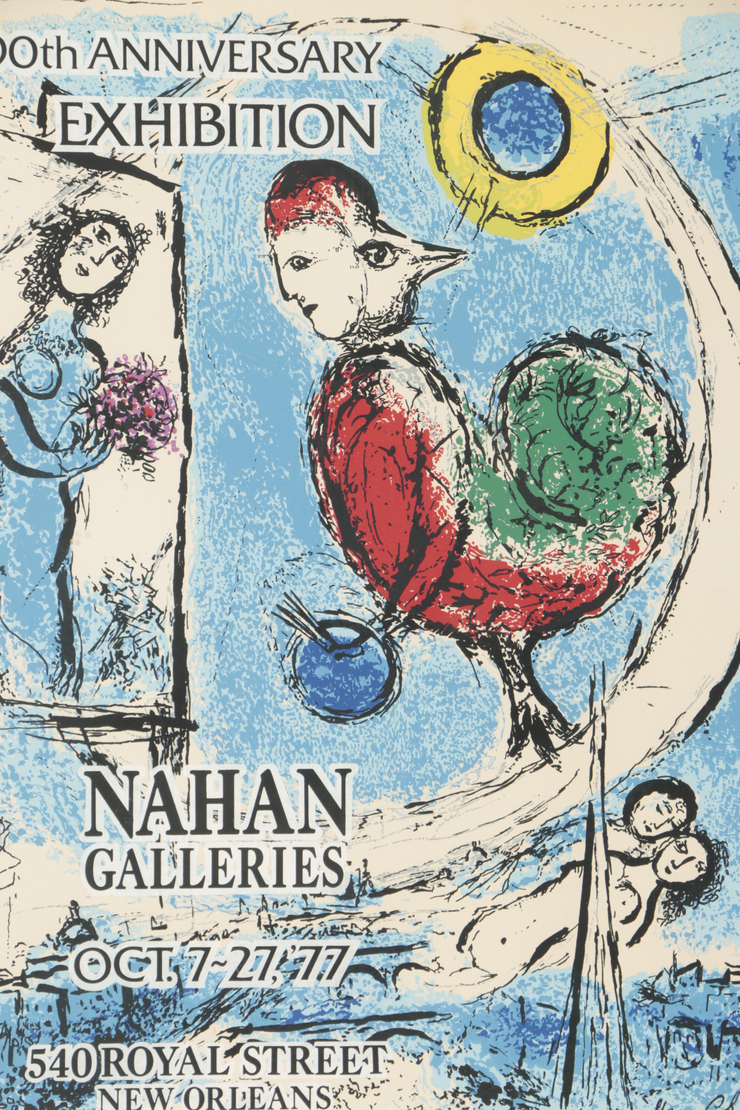 Serigraph of 1977 Marc Chagall Exhibition Poster