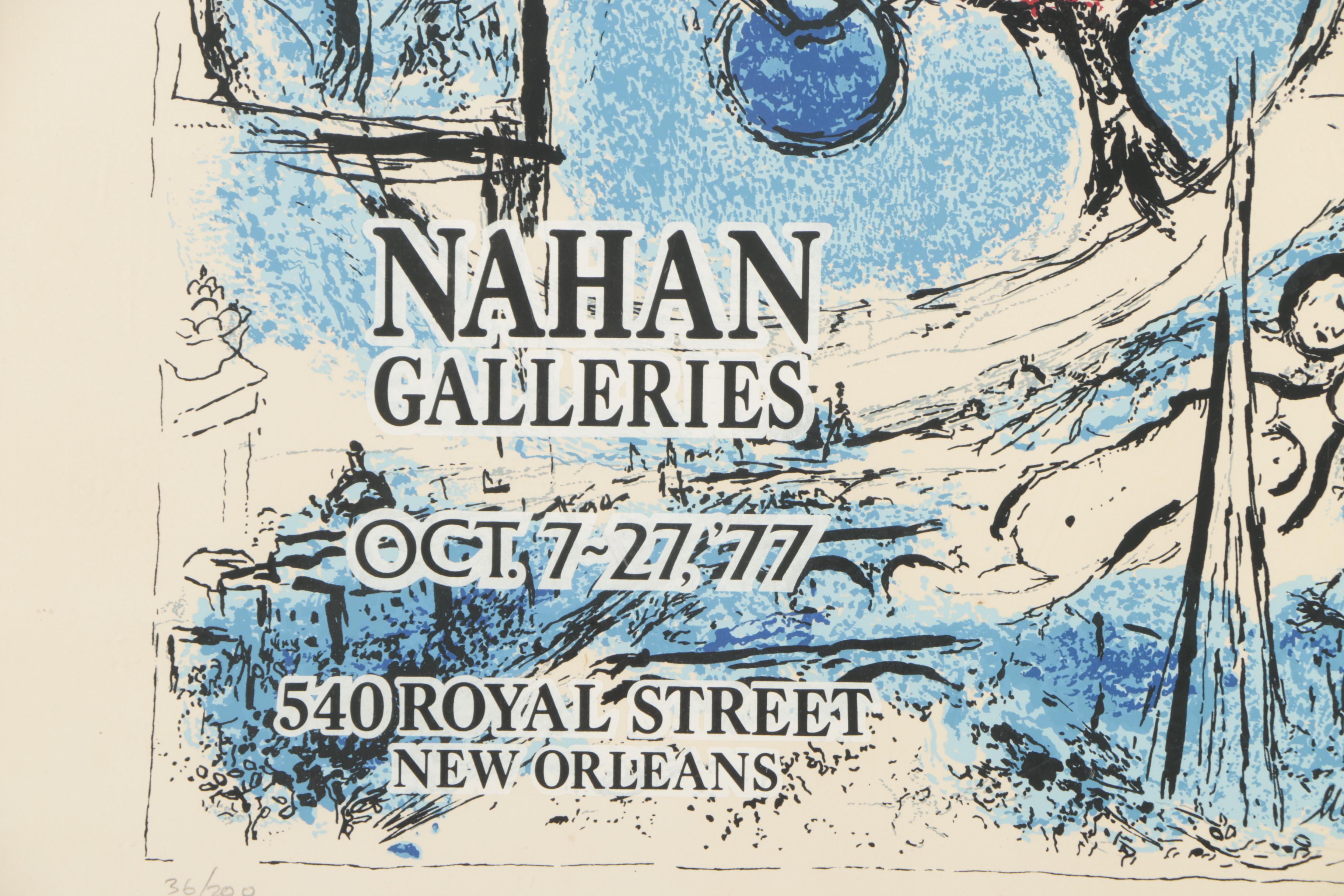 Serigraph of 1977 Marc Chagall Exhibition Poster