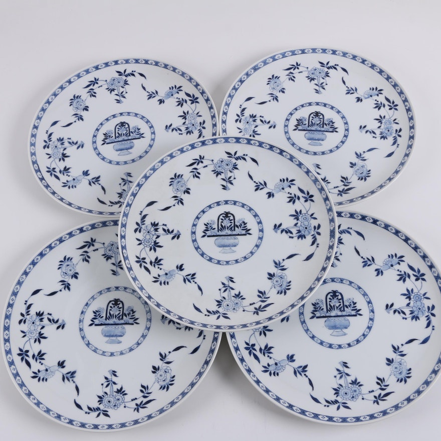 Chinese Blue and White Floral Dinner Plates