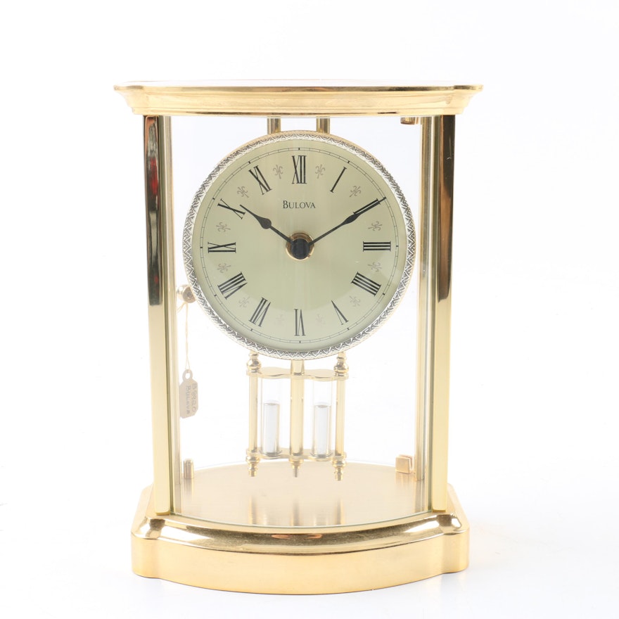 Bulova Contemporary Style Desk Clock with Mercury Pendulum