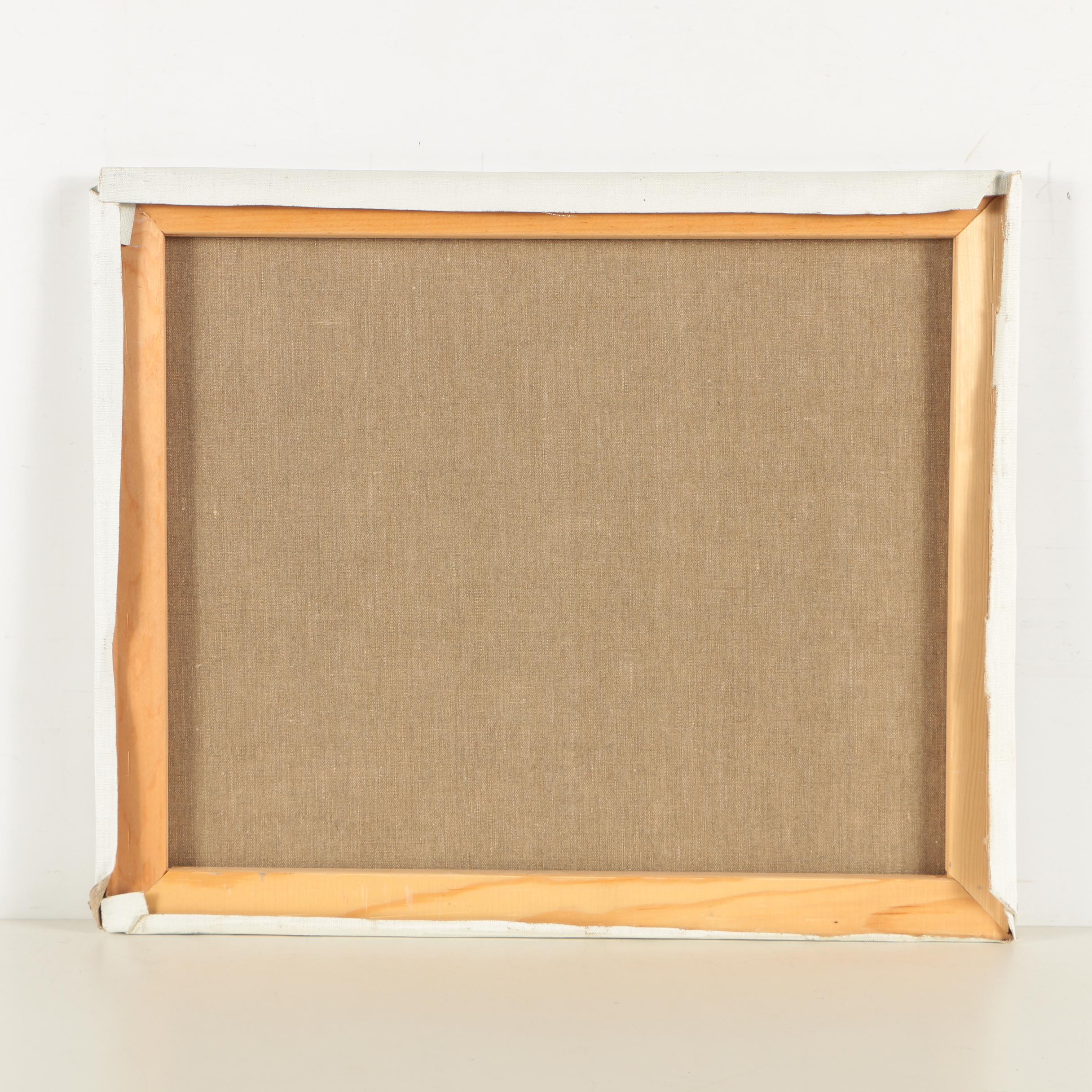 Oil Painting Attributed to Edward Hummer of a Village Scene