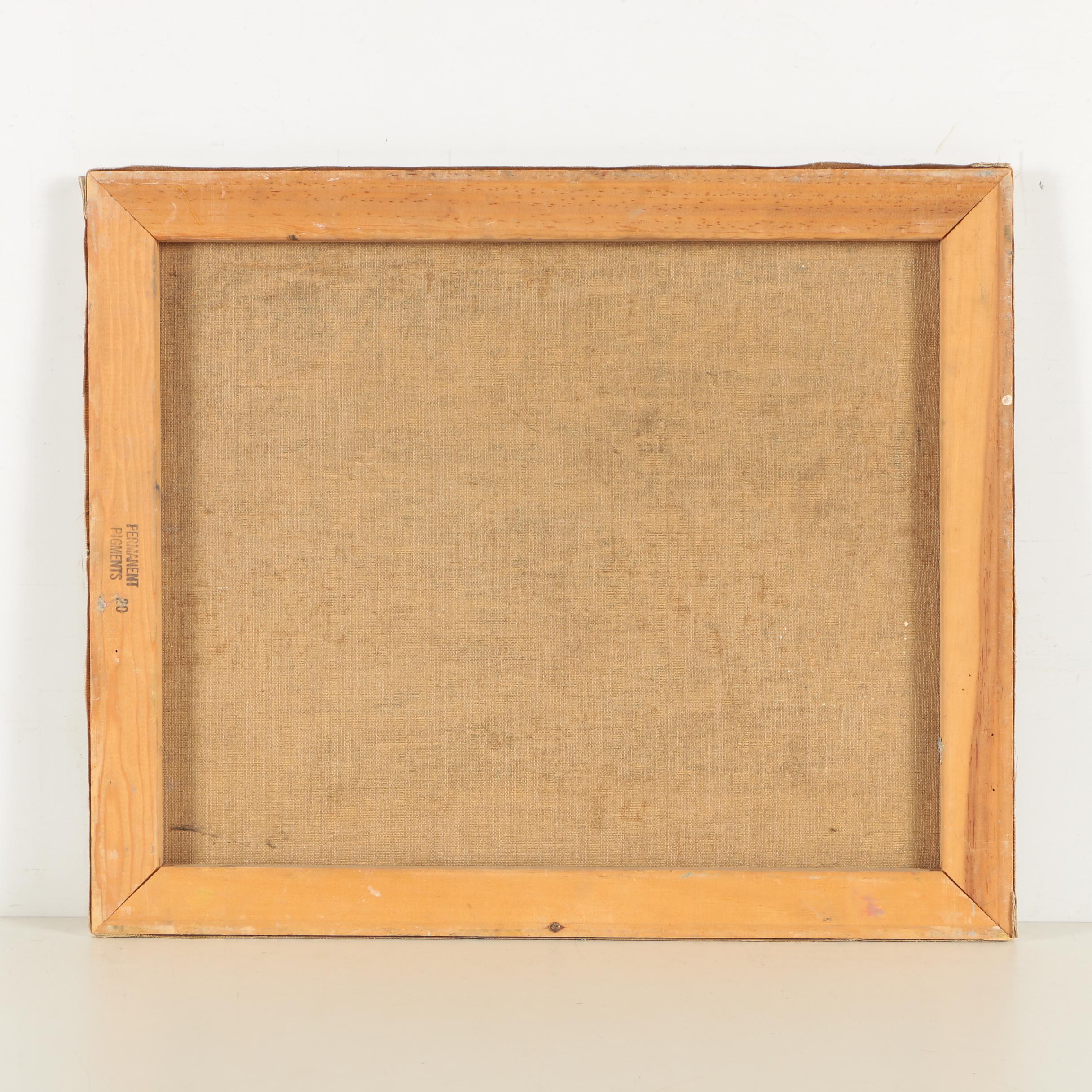 Edward J. Hummer Oil Painting of Sunlit Village with Shade Tree