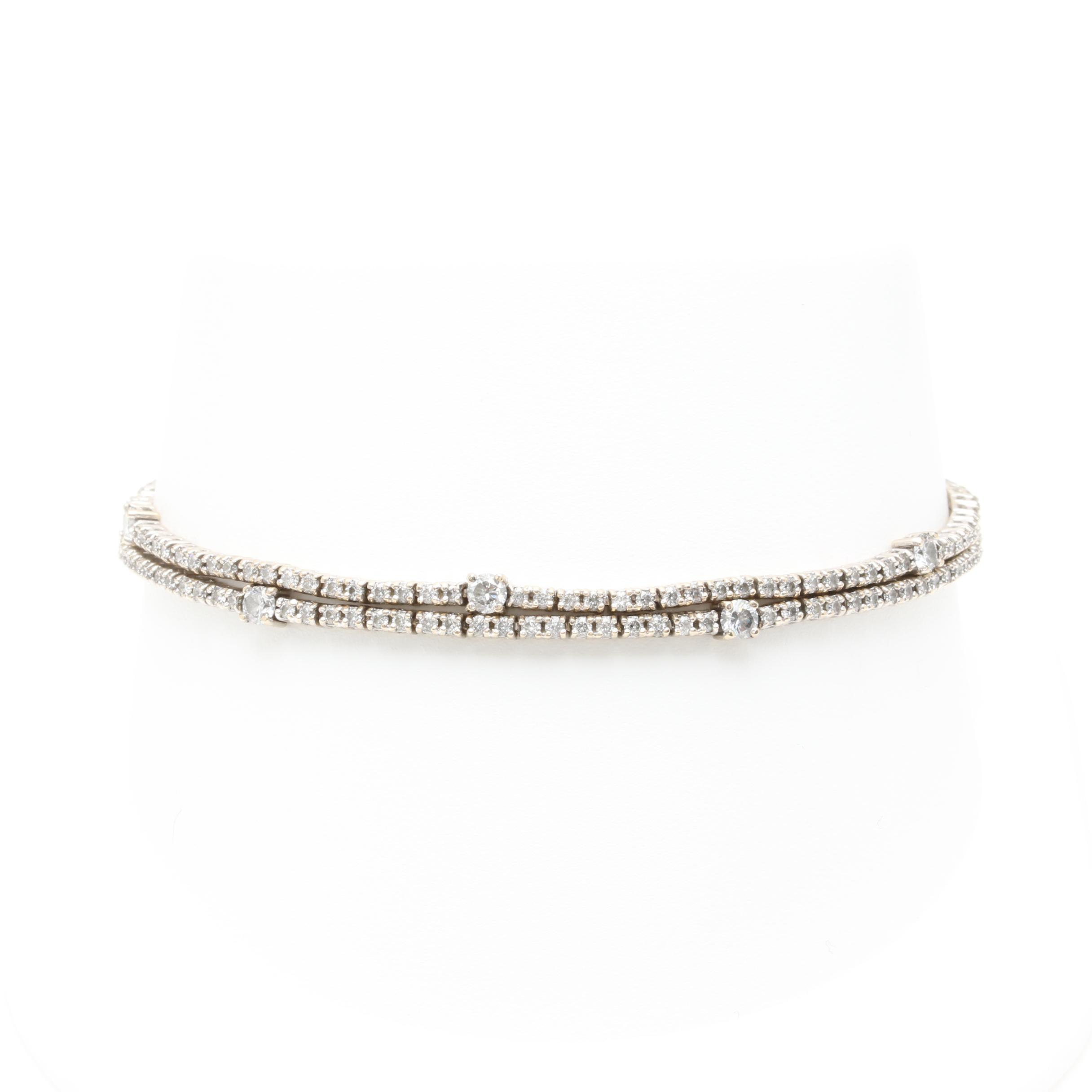 18K White Gold 2.74 CTW Diamond Link Bracelet