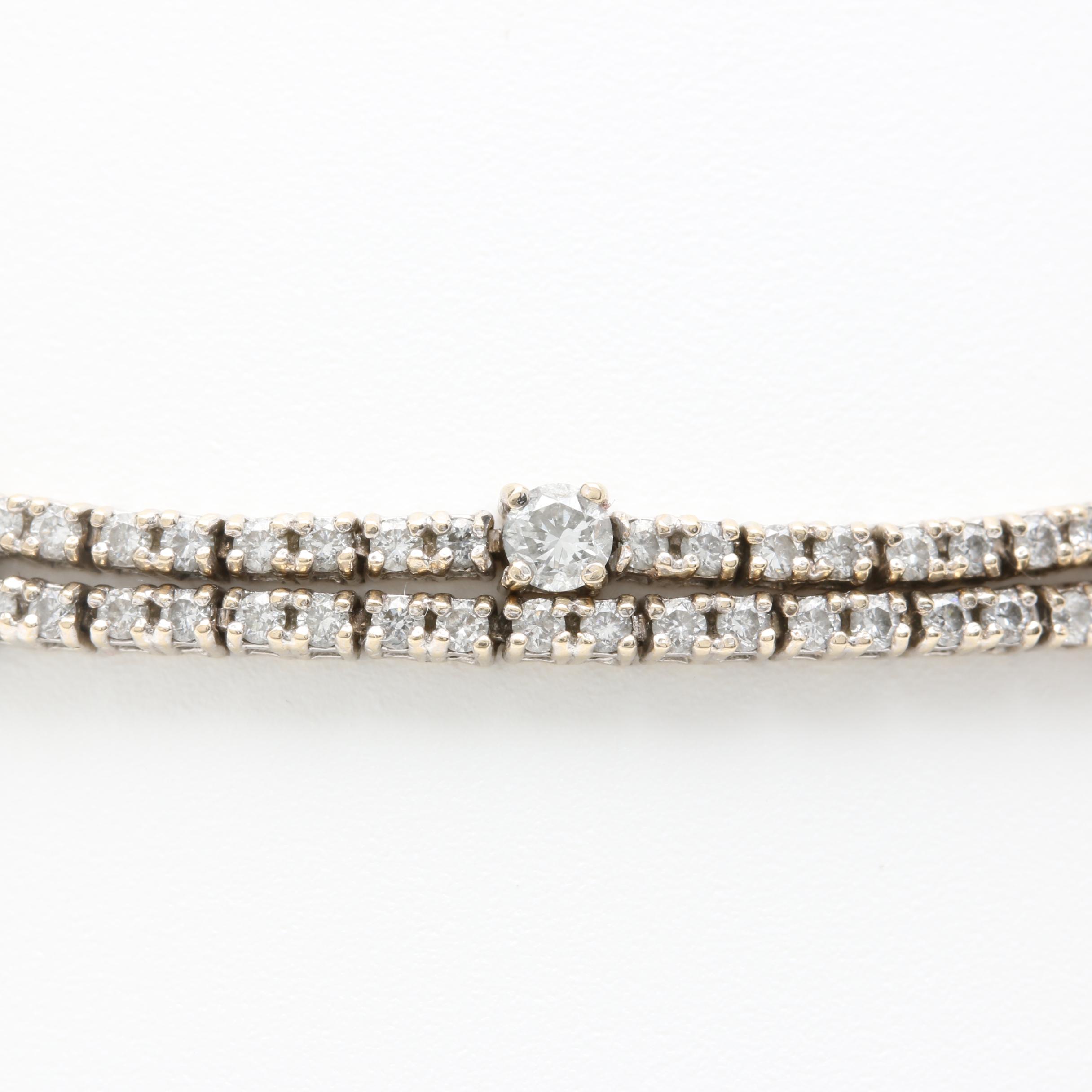 18K White Gold 2.74 CTW Diamond Link Bracelet
