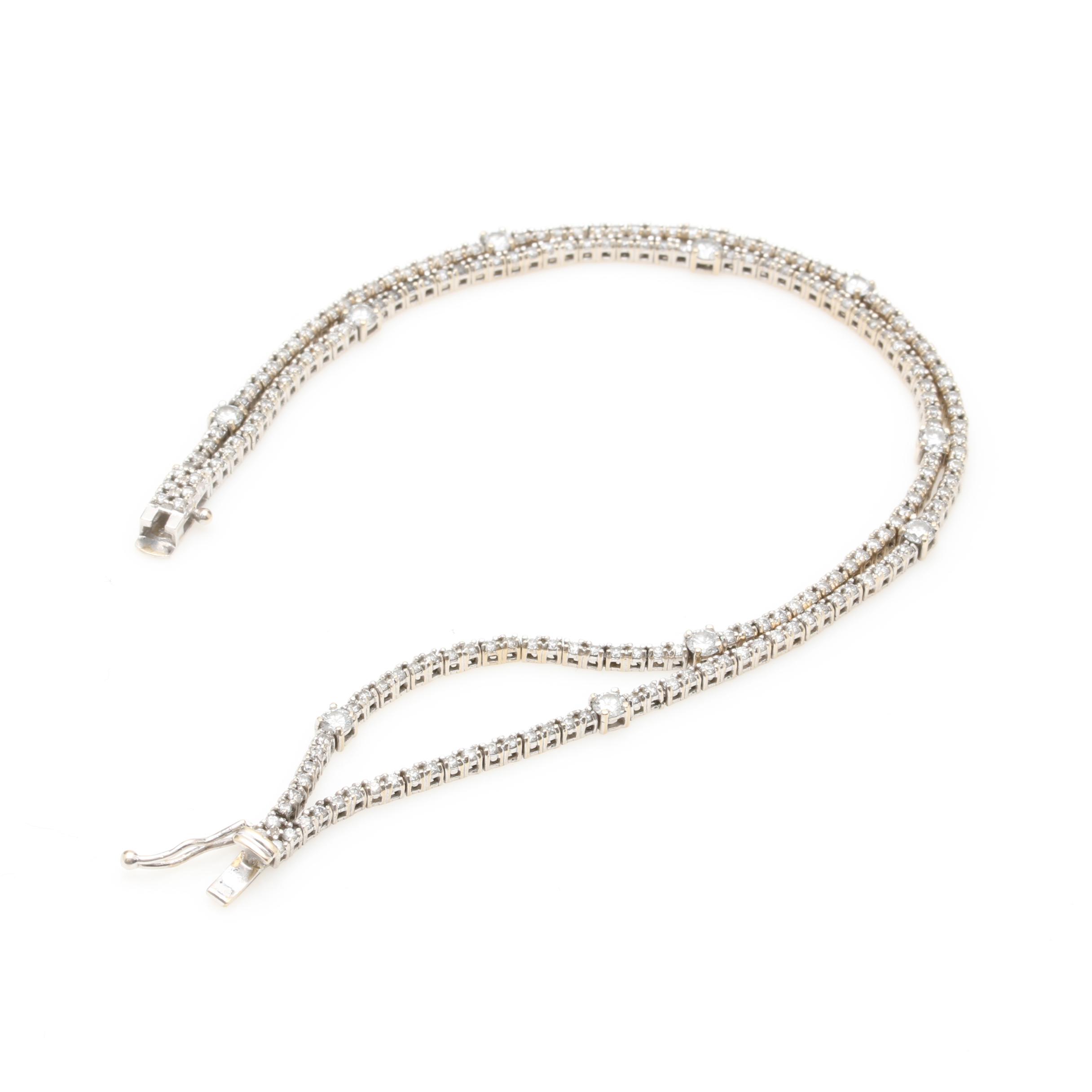 18K White Gold 2.74 CTW Diamond Link Bracelet