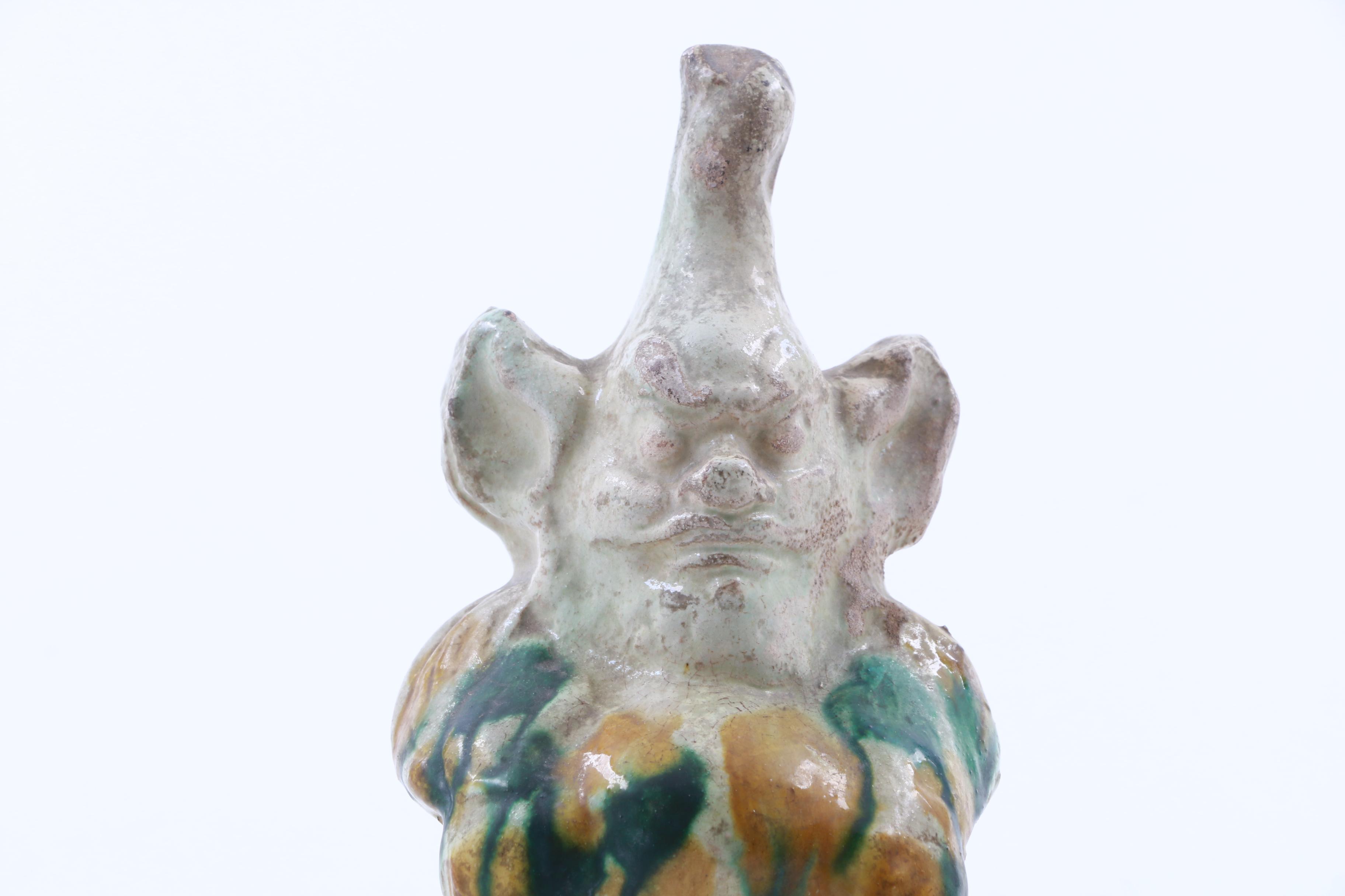 Chinese Glazed Ceramic Figural Roof Tile