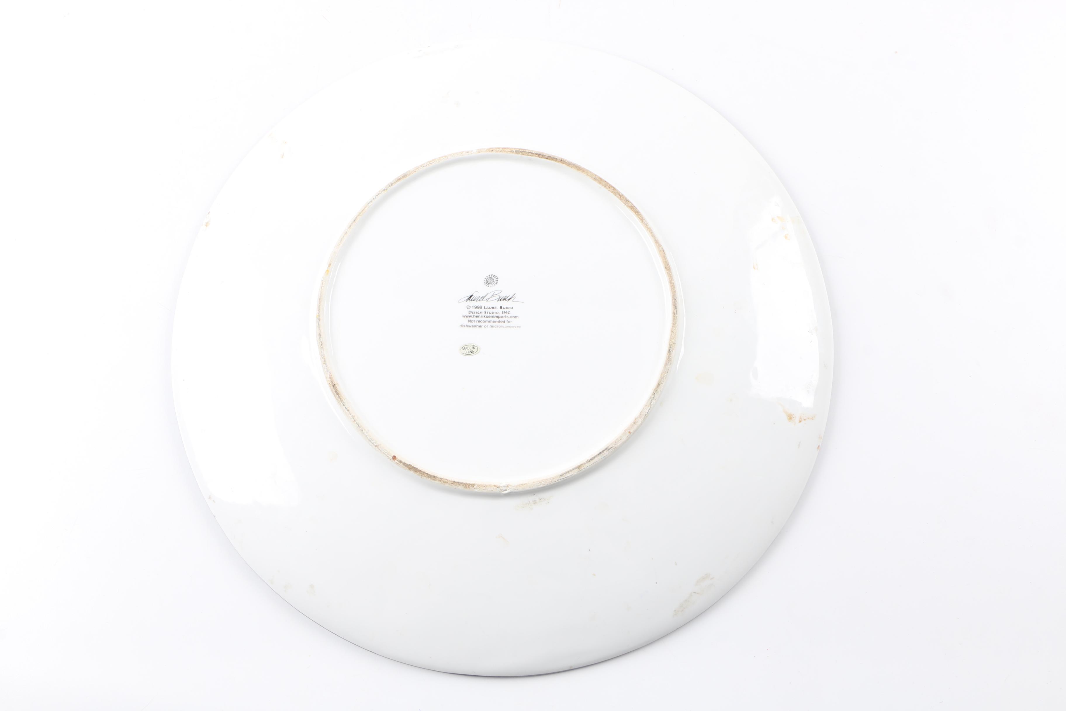 Laurel Burch Design Studio Multicolored Fish Platter 1998