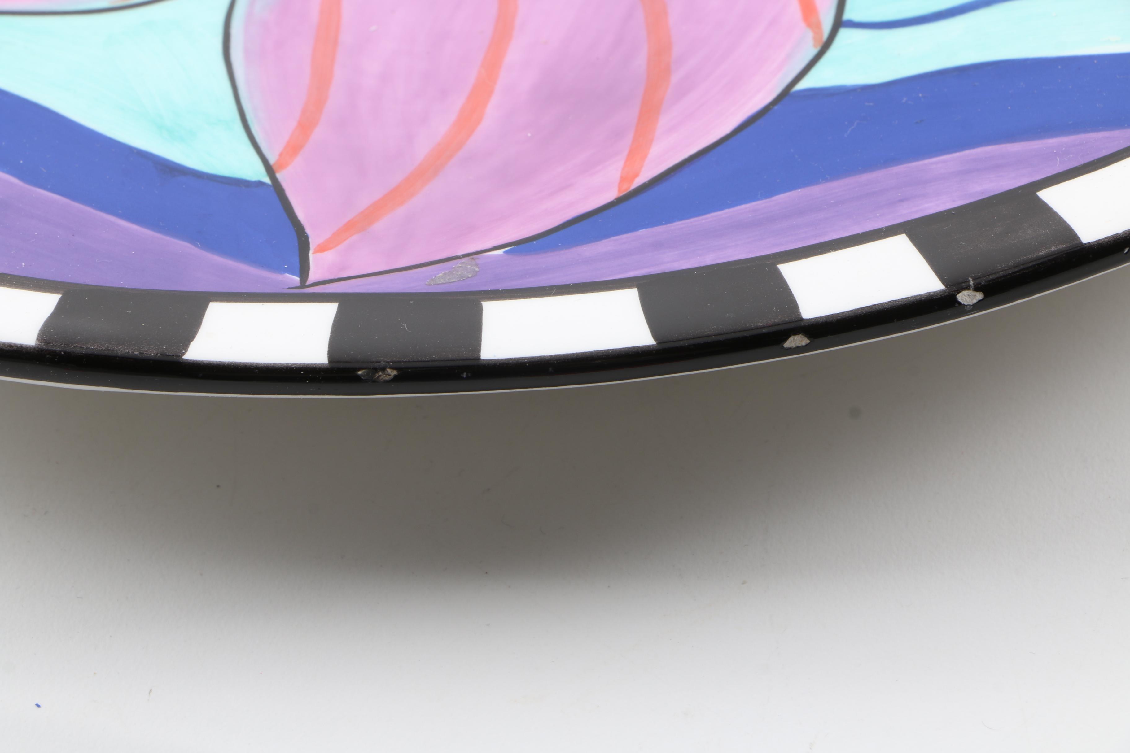 Laurel Burch Design Studio Multicolored Fish Platter 1998