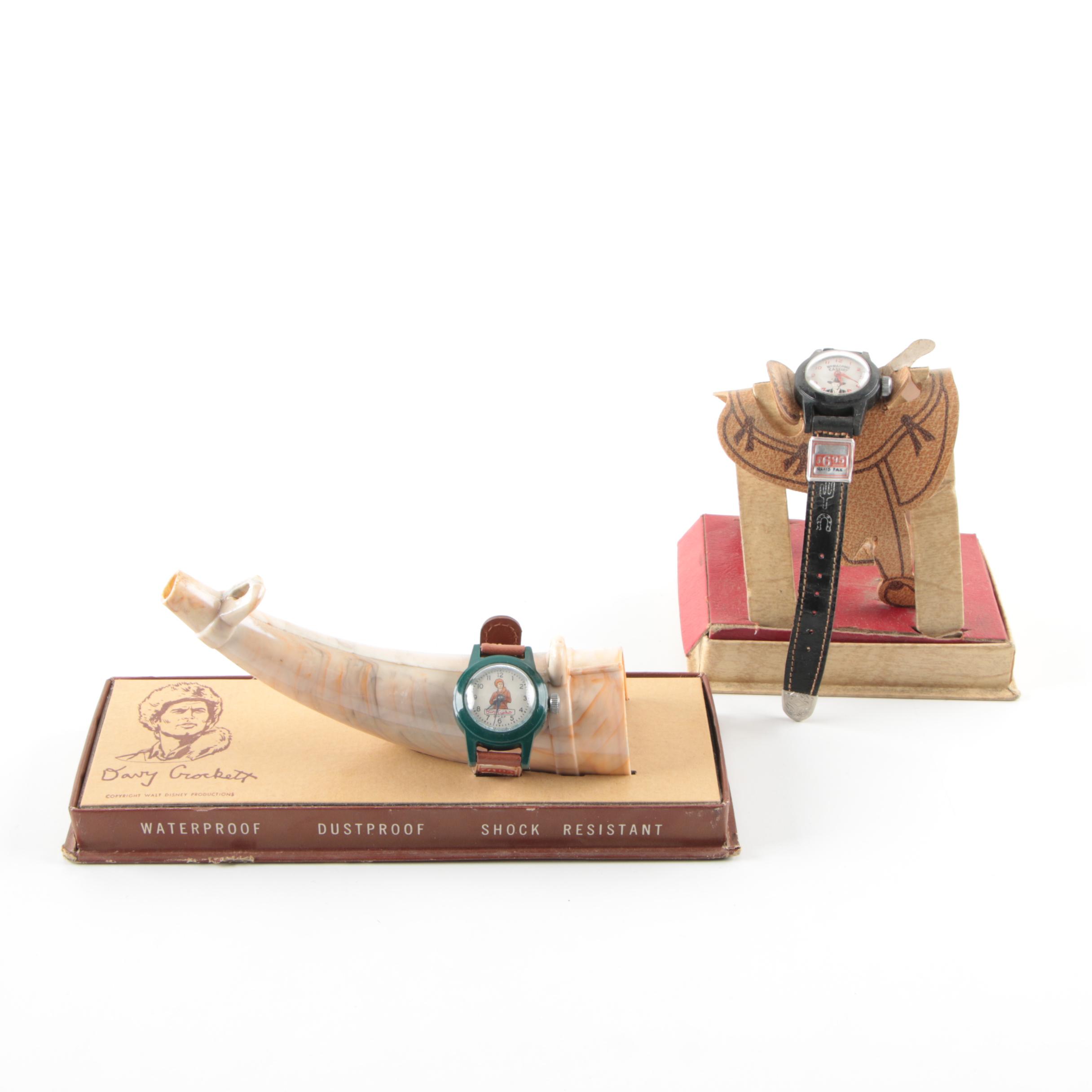 Hopalong Cassidy and Walt Disney's Davy Crockett Watches