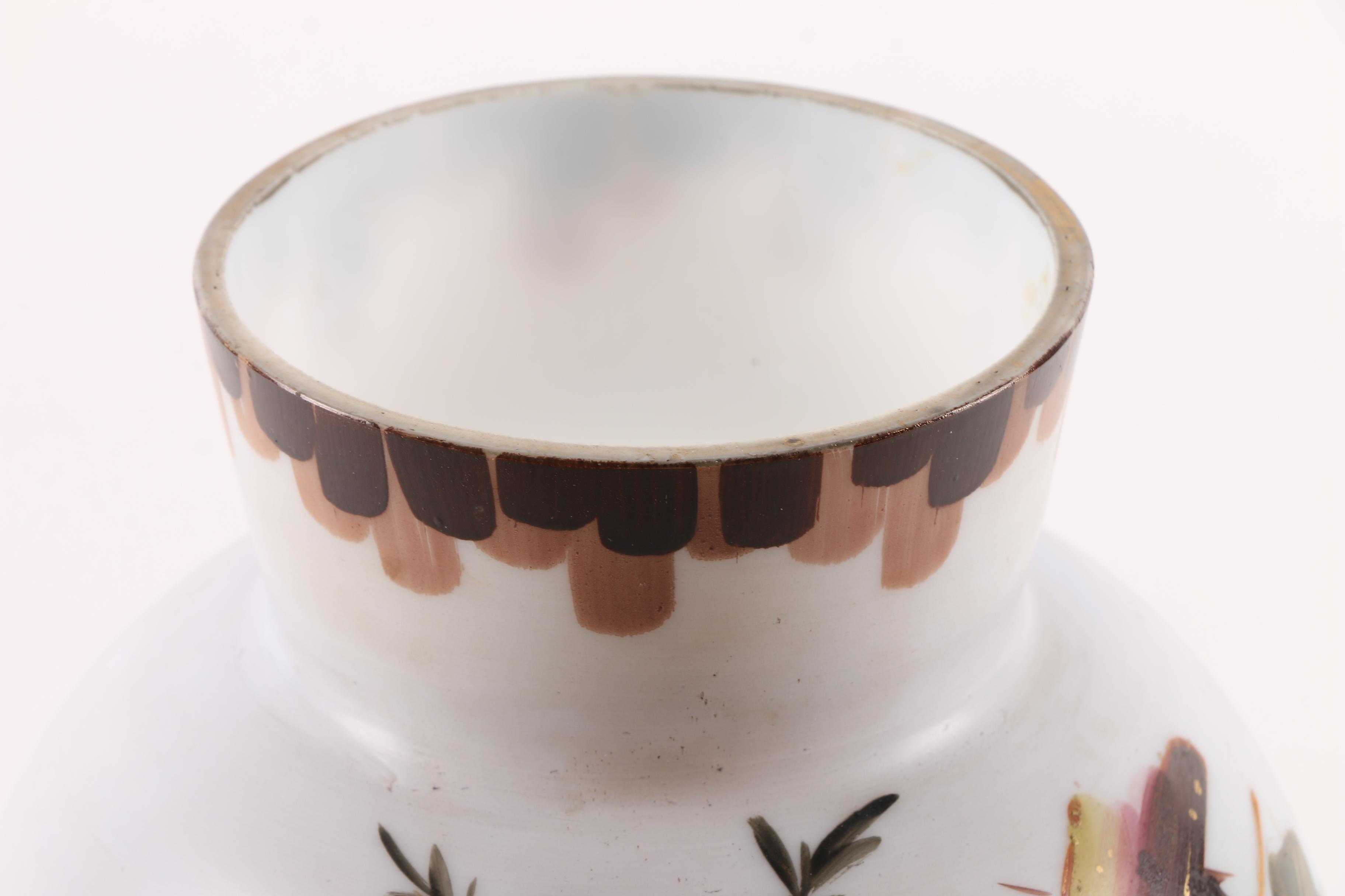 Vintage Hand-Painted Milk Glass Vase