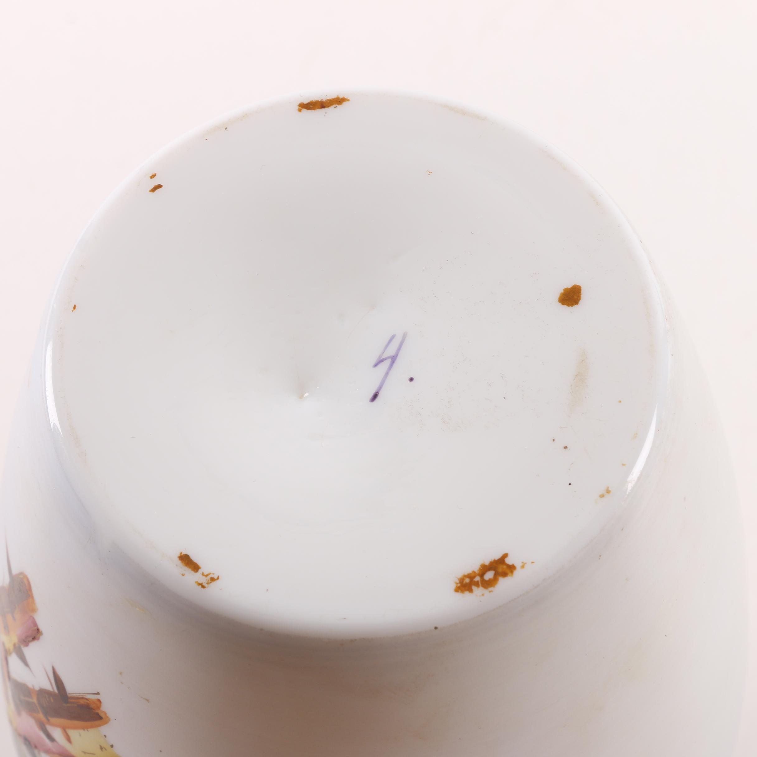 Vintage Hand-Painted Milk Glass Vase