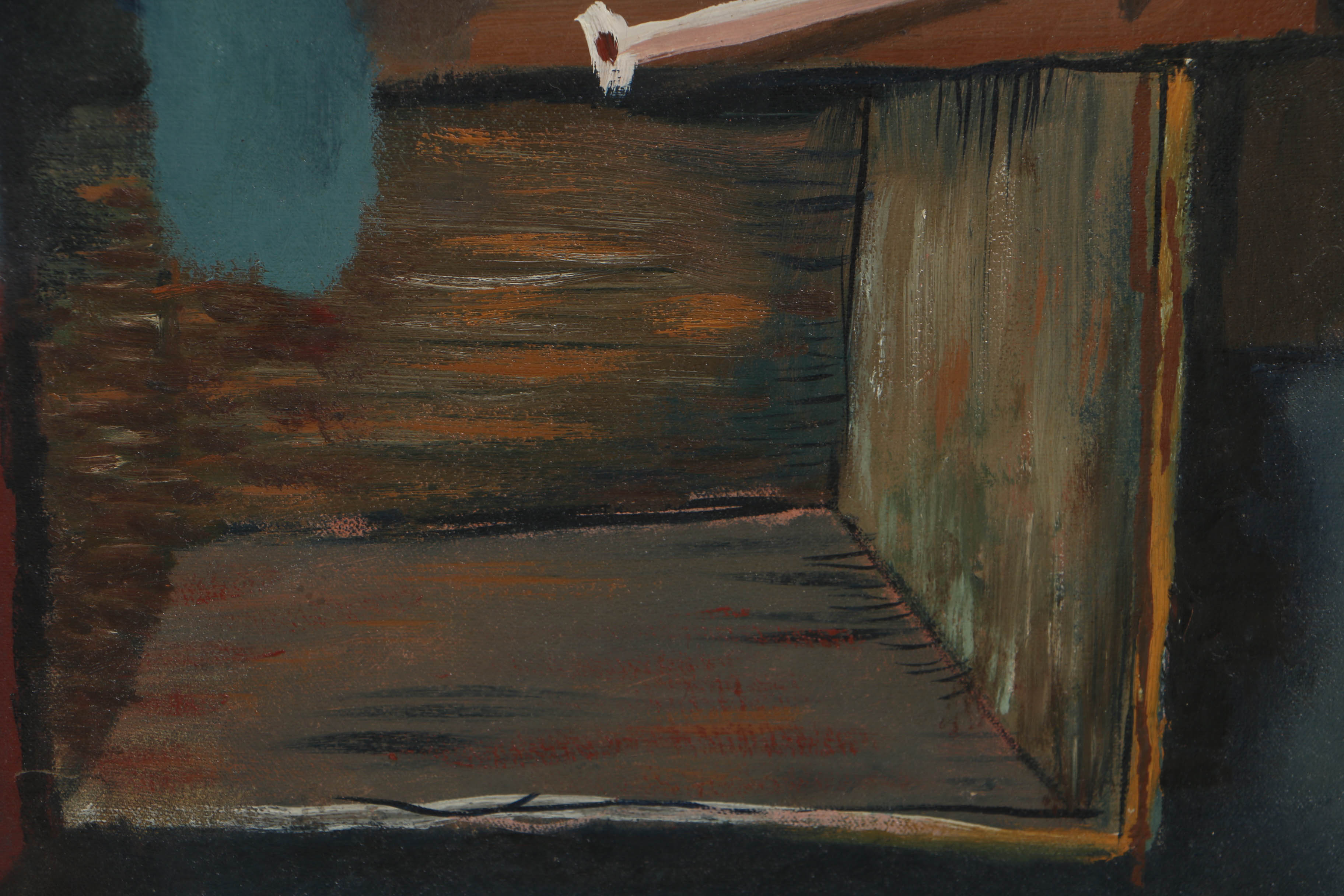 Edgar Yaeger 1939 Oil Painting on Canvas Abstract Still Life