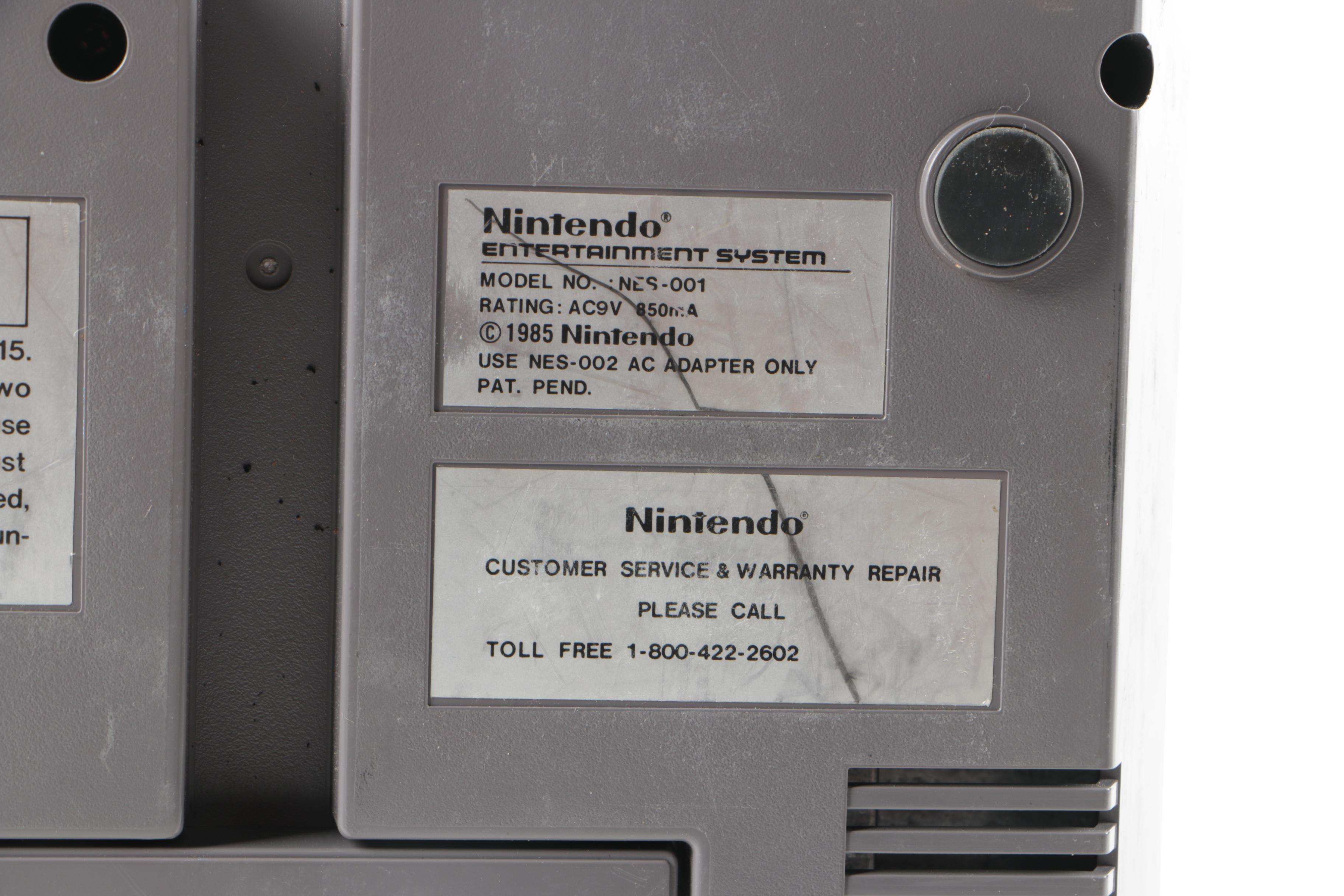 1985 Nintendo Entertainment System and Other Video Game Items