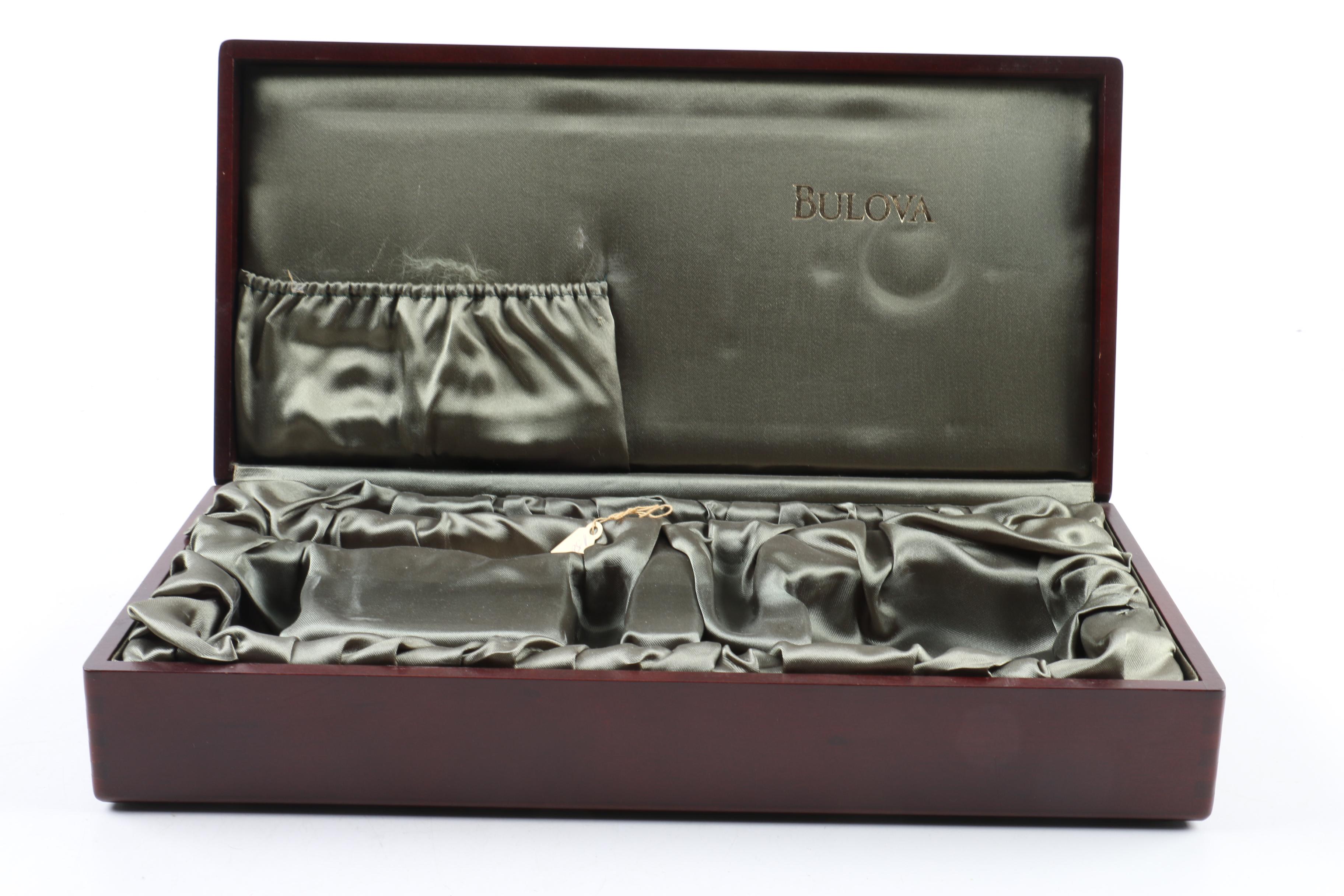 Bulova Clock Pen Holder with Case, Pen and Letter Opener