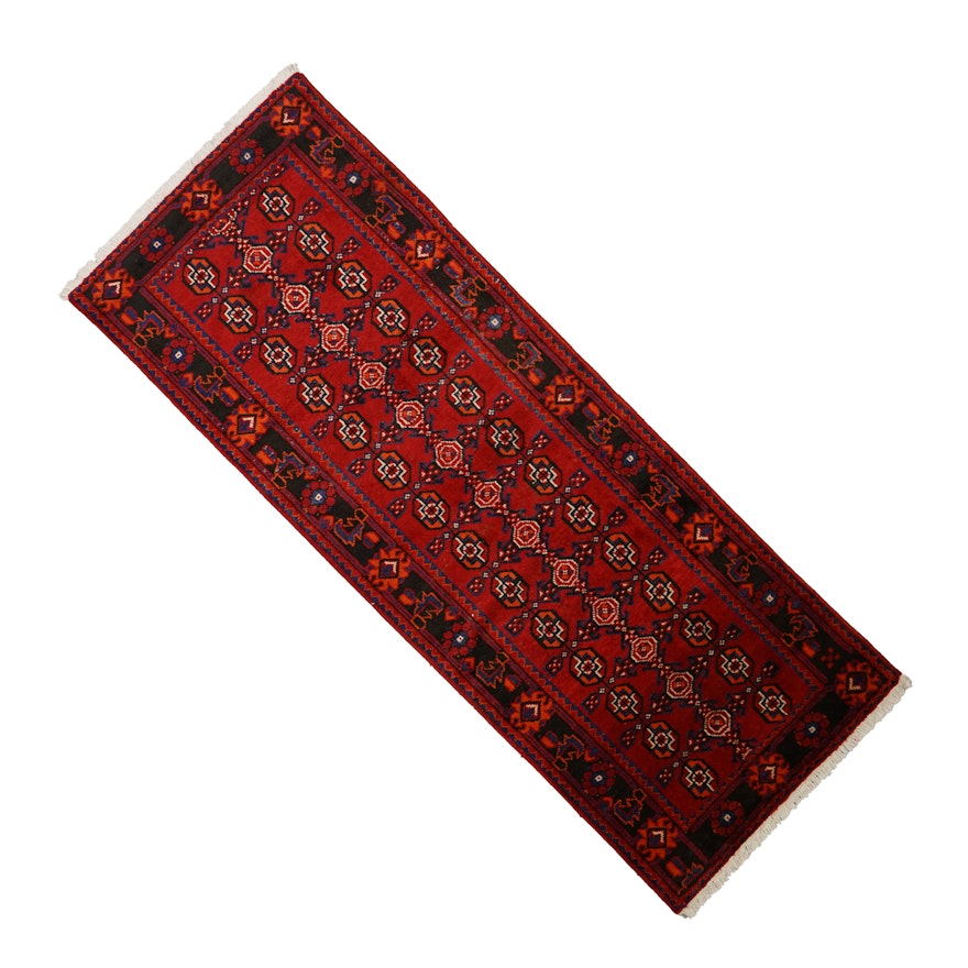 Hand-Knotted Persian Hamadan Carpet Runner