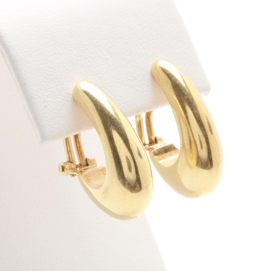 14K Yellow Gold J - Hoop Earrings