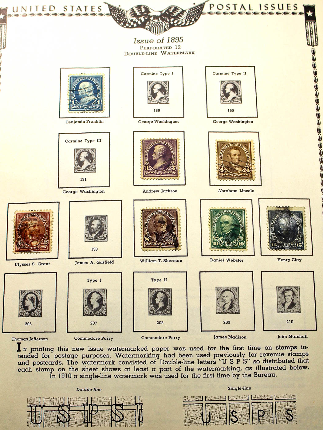 A U.S. Stamp Collection in an "All American Stamp Album"