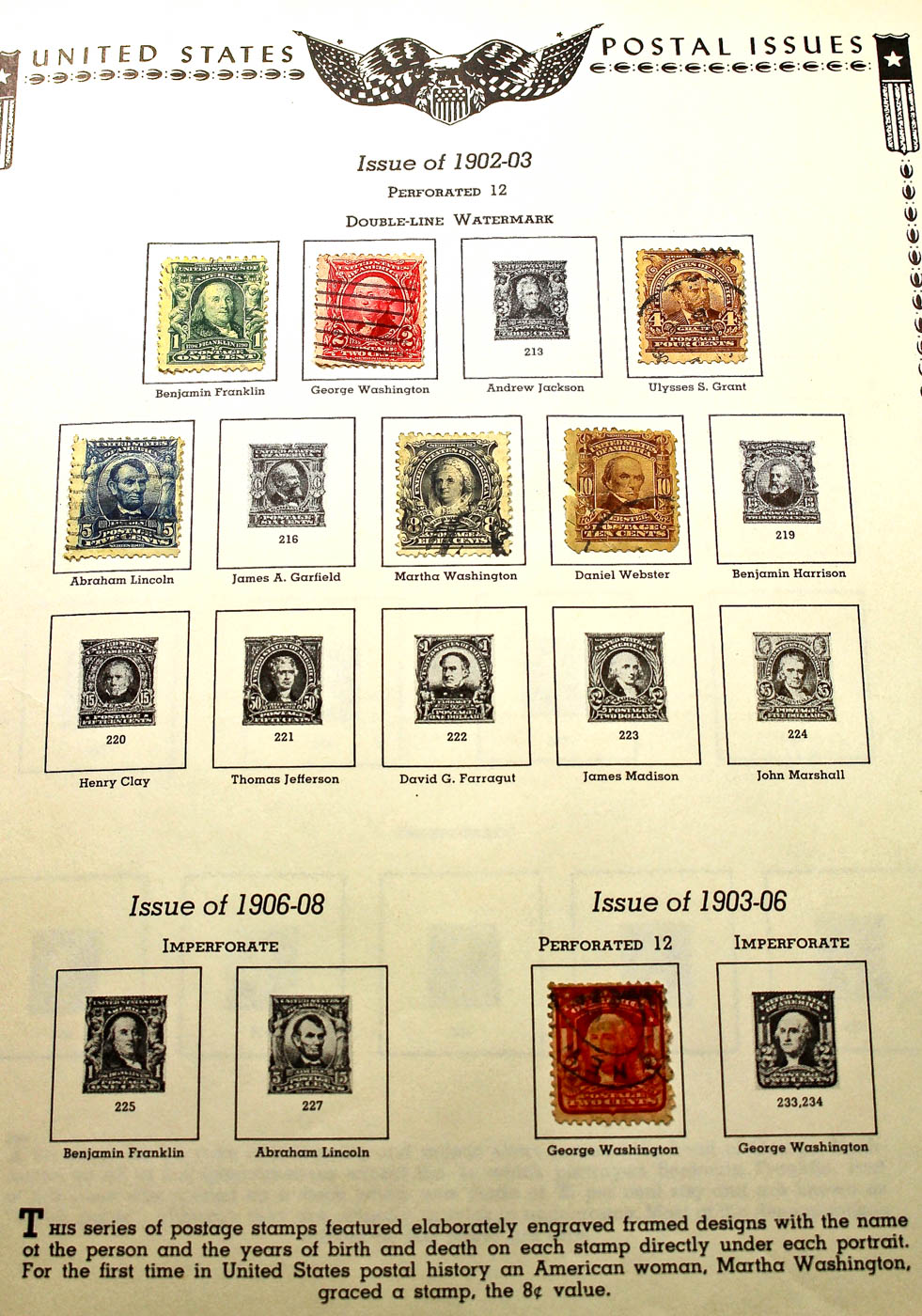 A U.S. Stamp Collection in an "All American Stamp Album"