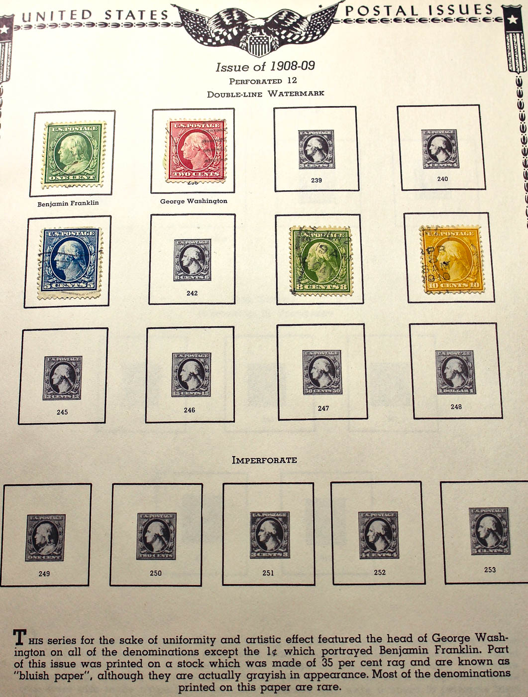 A U.S. Stamp Collection in an "All American Stamp Album"