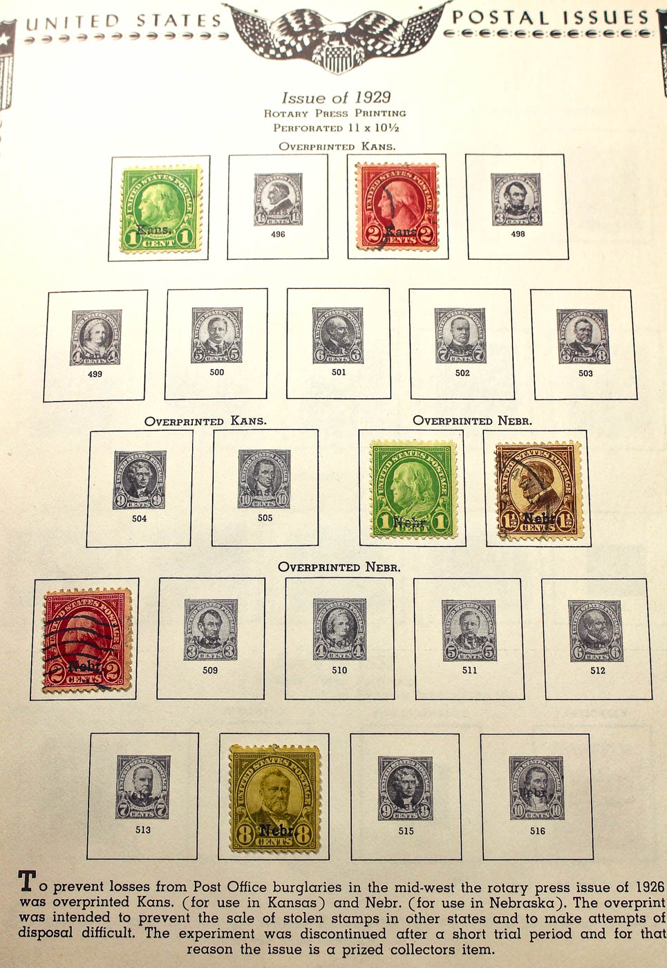 A U.S. Stamp Collection in an "All American Stamp Album"