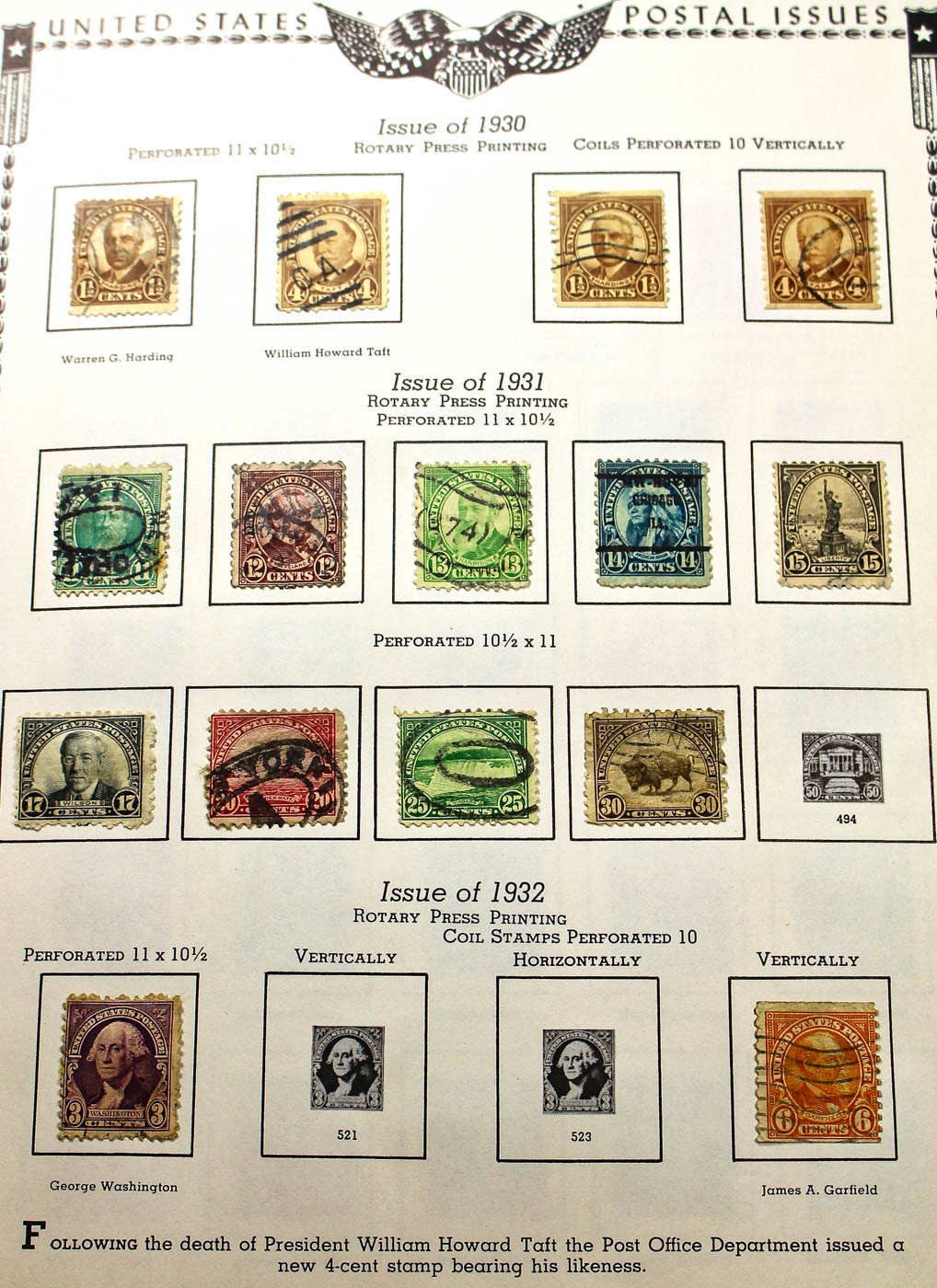 A U.S. Stamp Collection in an "All American Stamp Album"