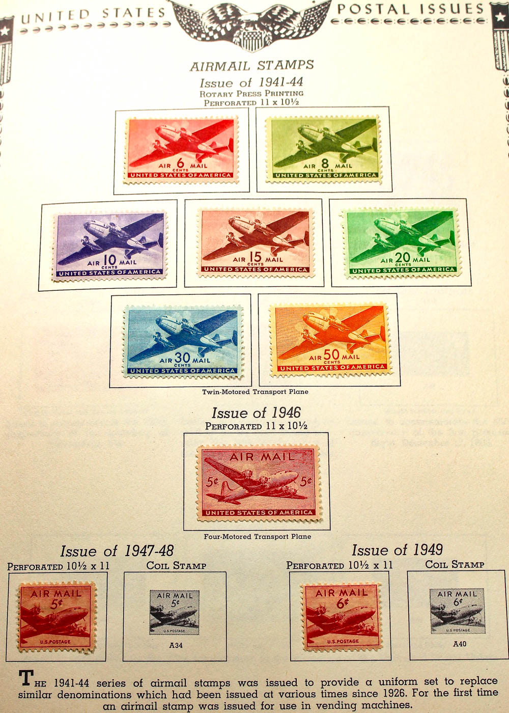 A U.S. Stamp Collection in an "All American Stamp Album"