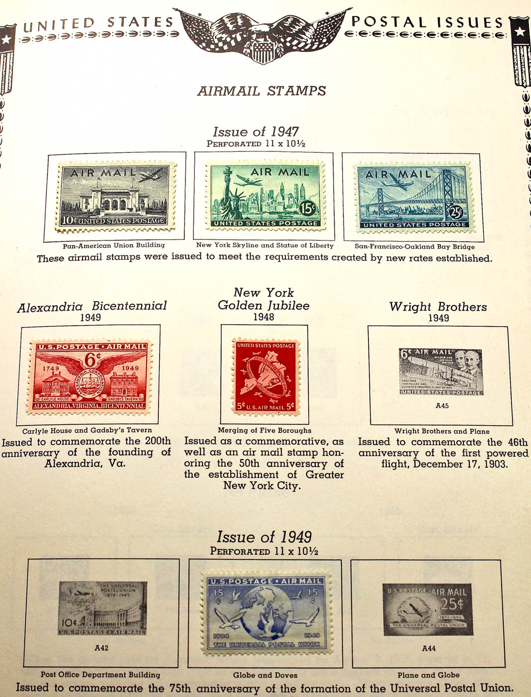 A U.S. Stamp Collection in an "All American Stamp Album"