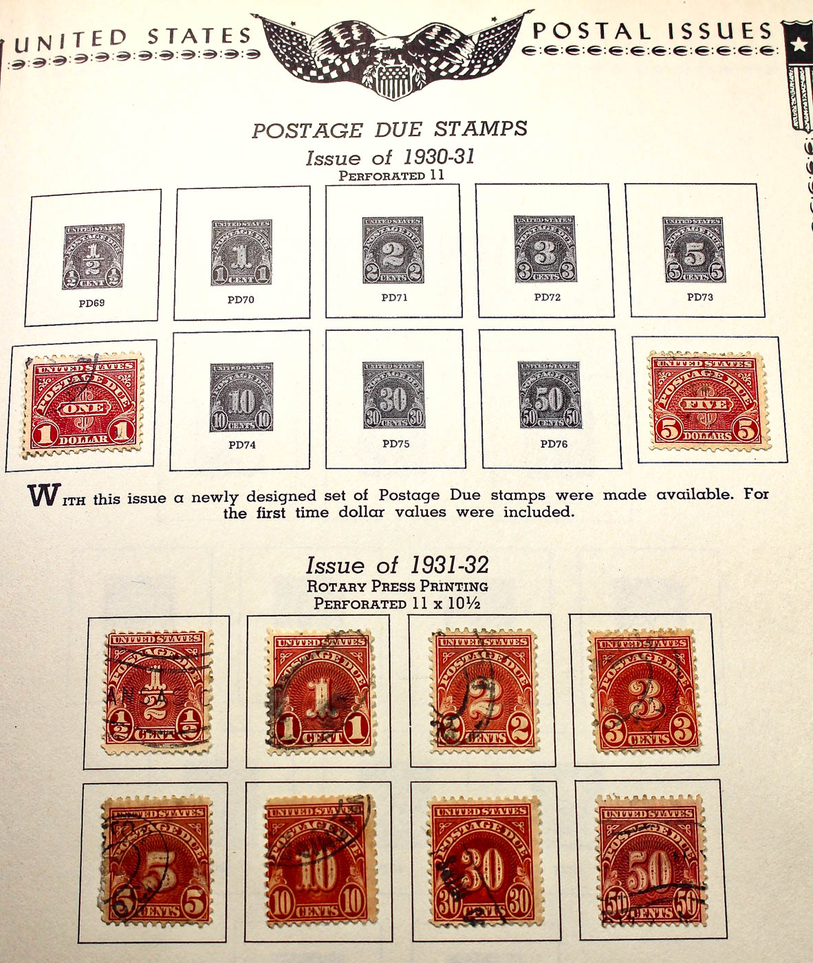 A U.S. Stamp Collection in an "All American Stamp Album"
