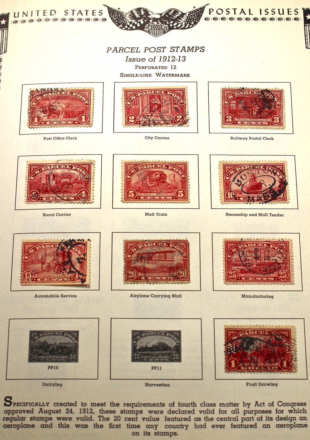 A U.S. Stamp Collection in an "All American Stamp Album"