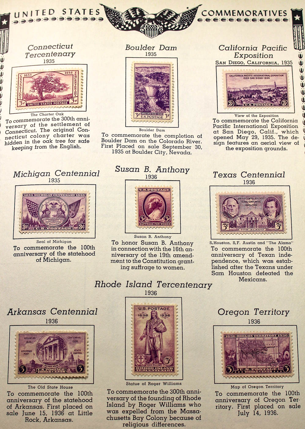 A U.S. Stamp Collection in an "All American Stamp Album"