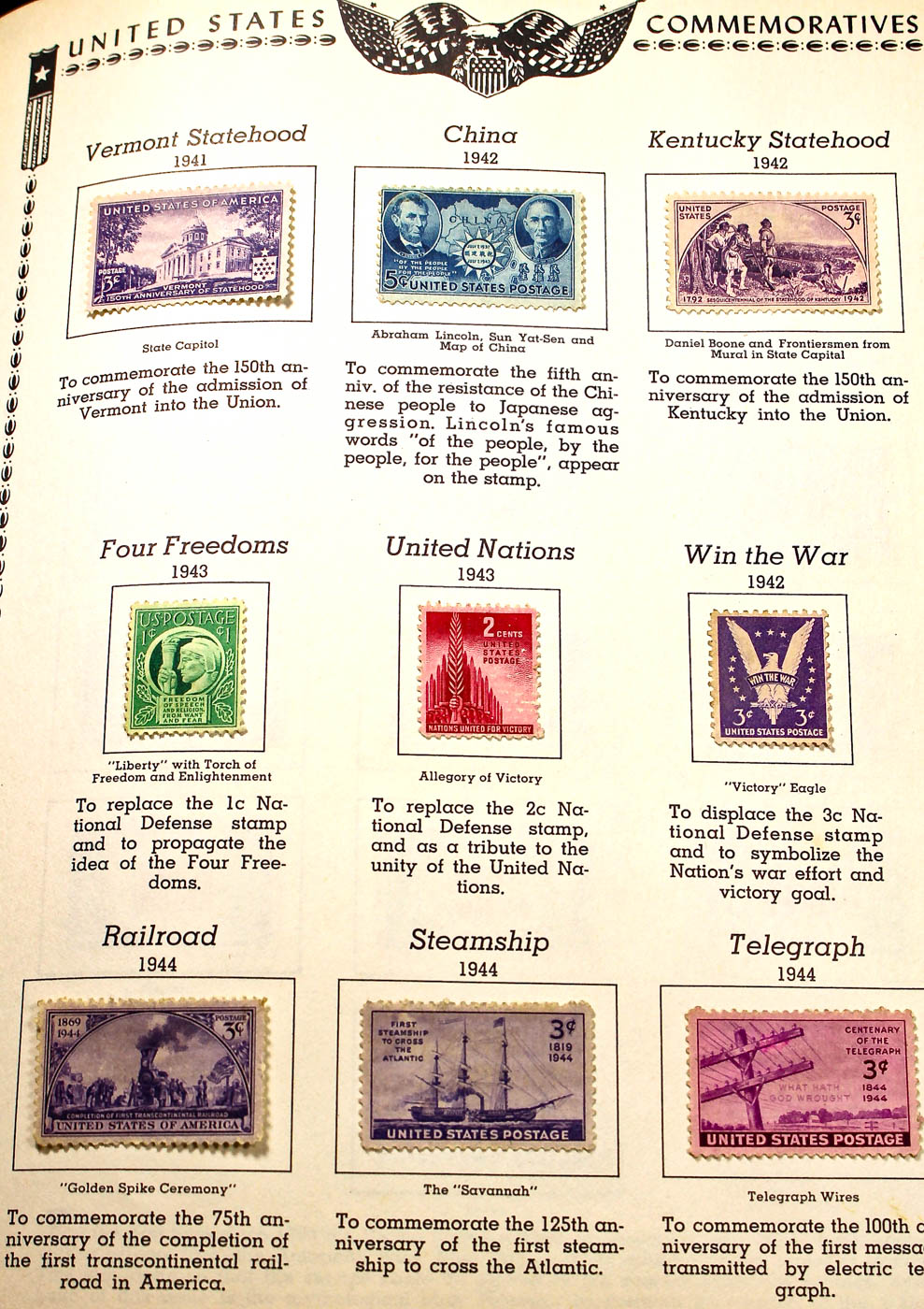 A U.S. Stamp Collection in an "All American Stamp Album"