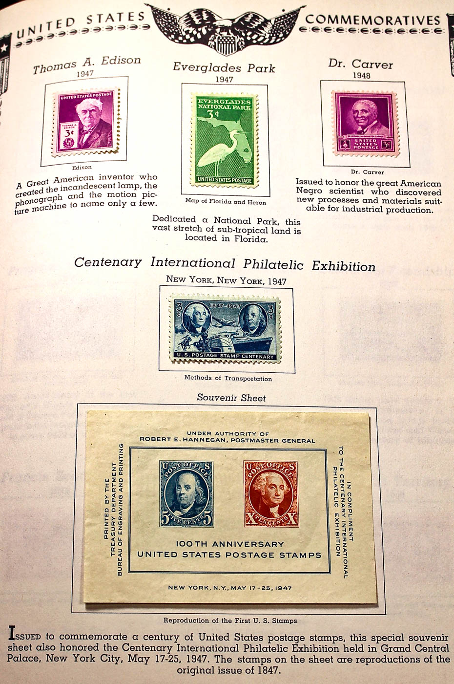 A U.S. Stamp Collection in an "All American Stamp Album"