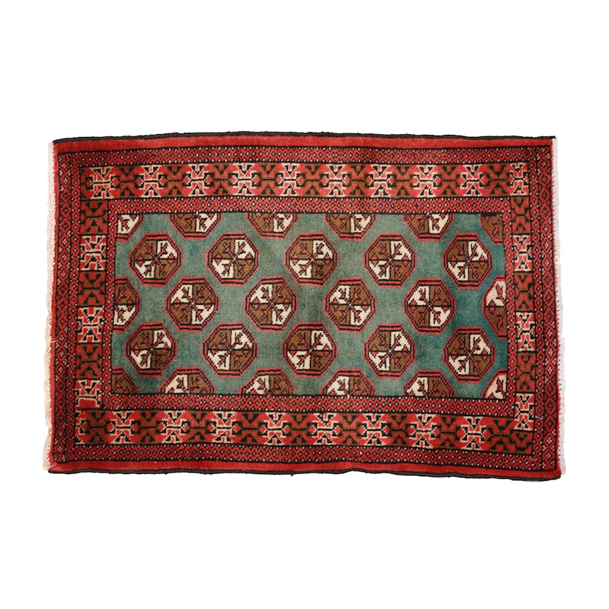 Hand-Knotted Bokhara Style Wool Accent Rug