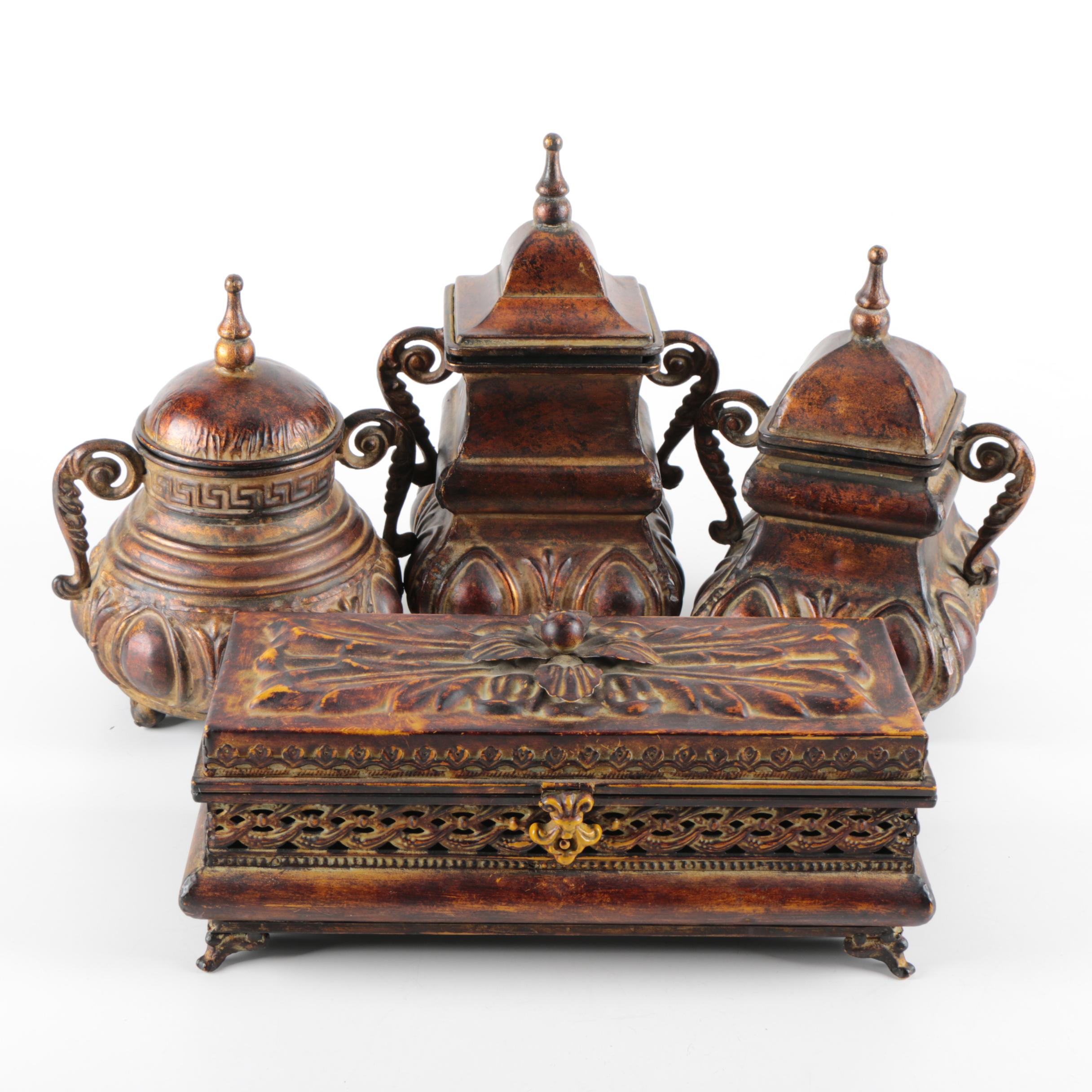 Decorative Canisters and Box