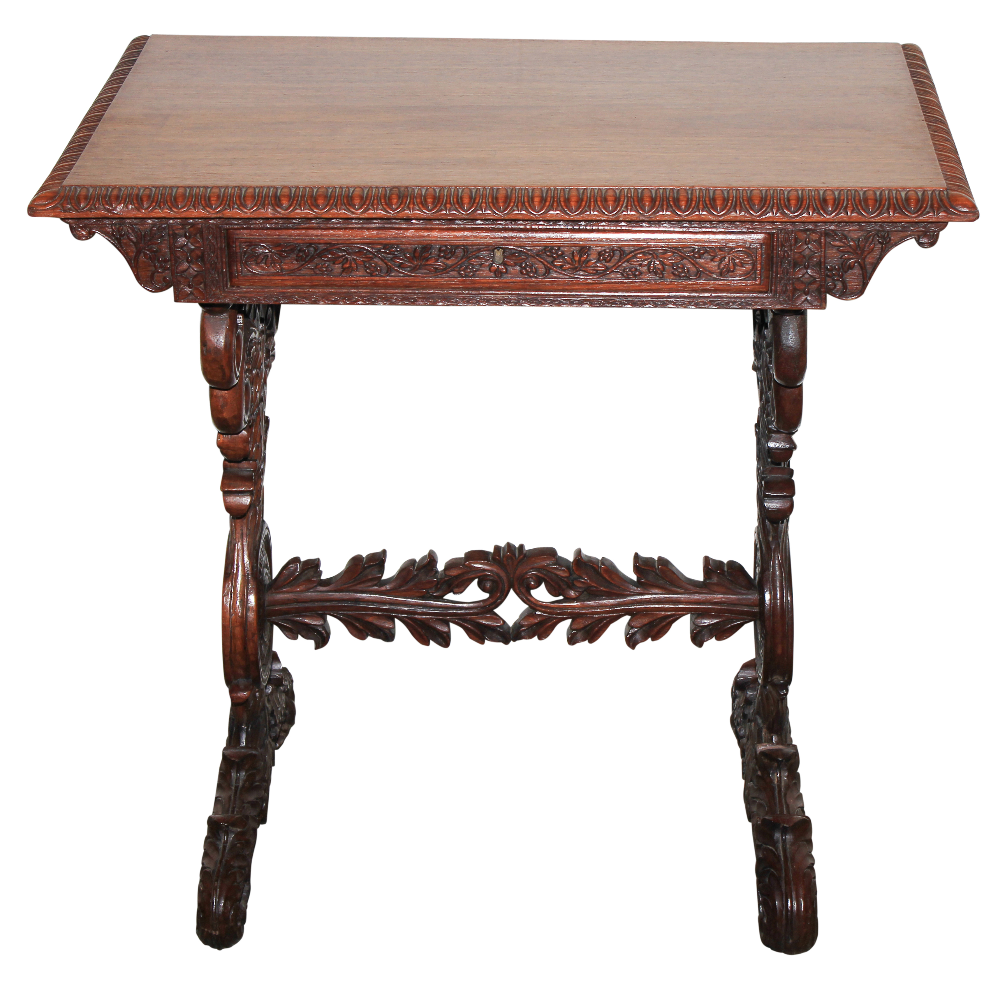 Carved Trestle Leg Table