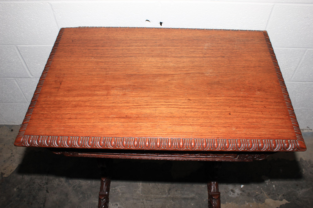 Carved Trestle Leg Table