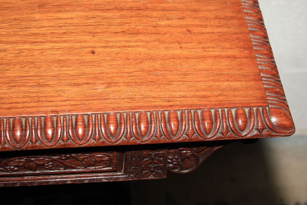 Carved Trestle Leg Table