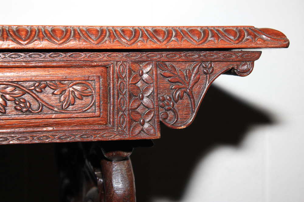 Carved Trestle Leg Table