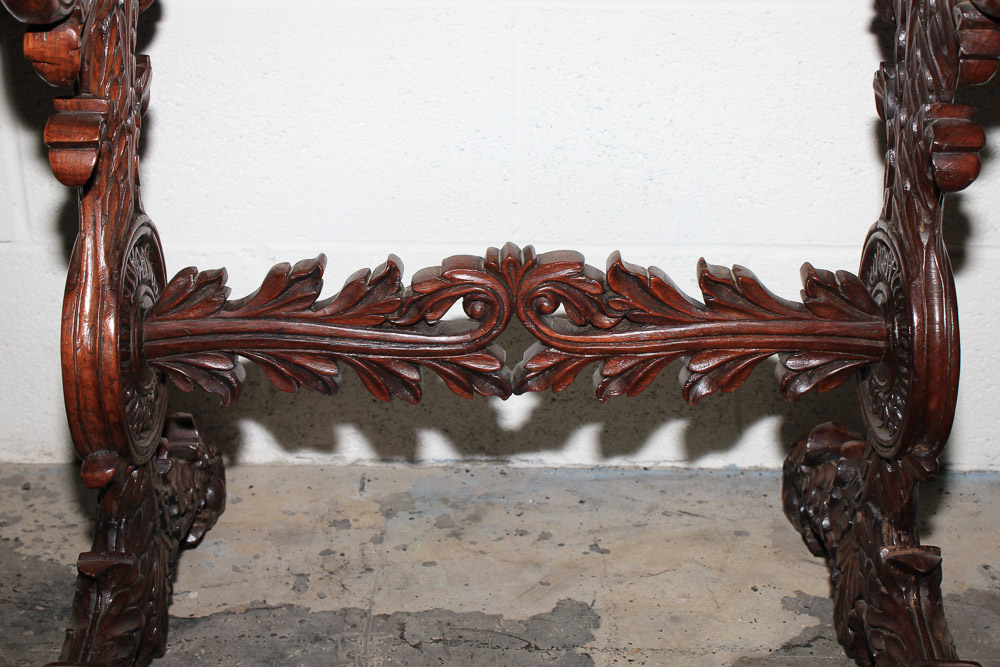Carved Trestle Leg Table