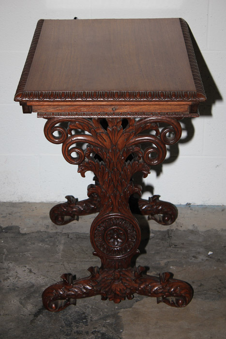 Carved Trestle Leg Table